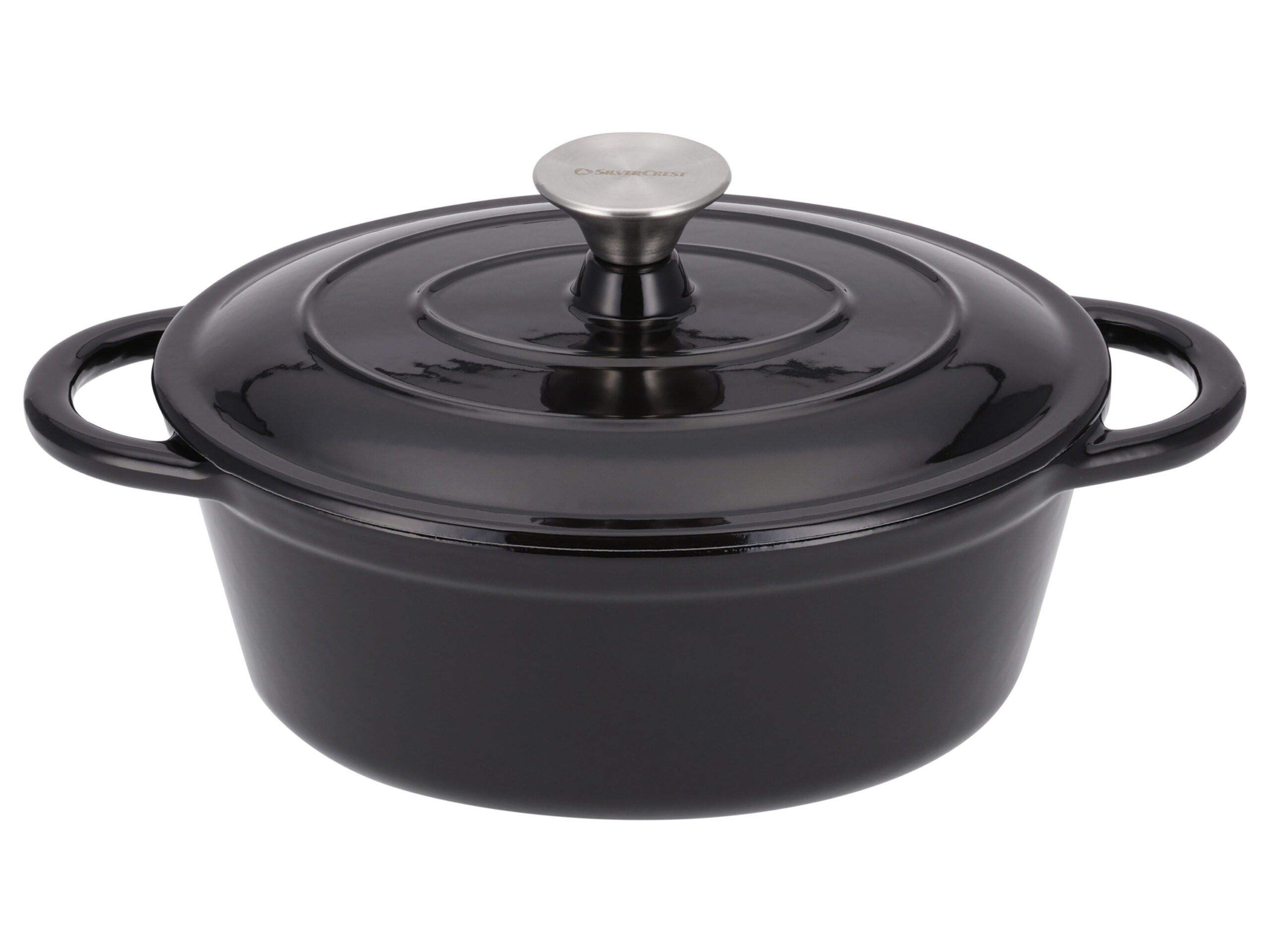 SILVERCREST Gietijzeren pan 25 cm 3 L (Zwart) (4052916659038)