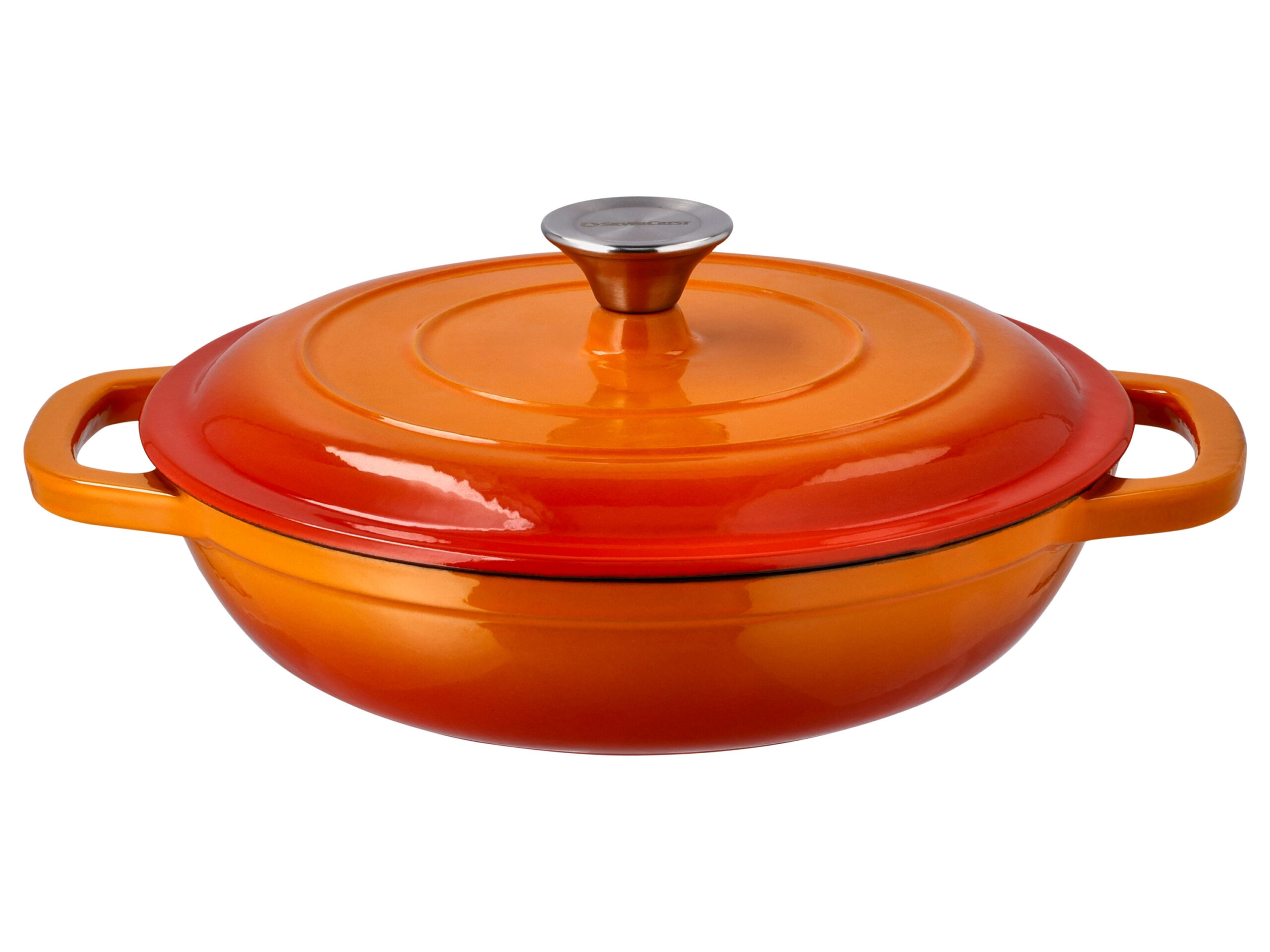 SILVERCREST Gietijzeren pan 26 cm 2,4 L (Oranje) (4052916658642)