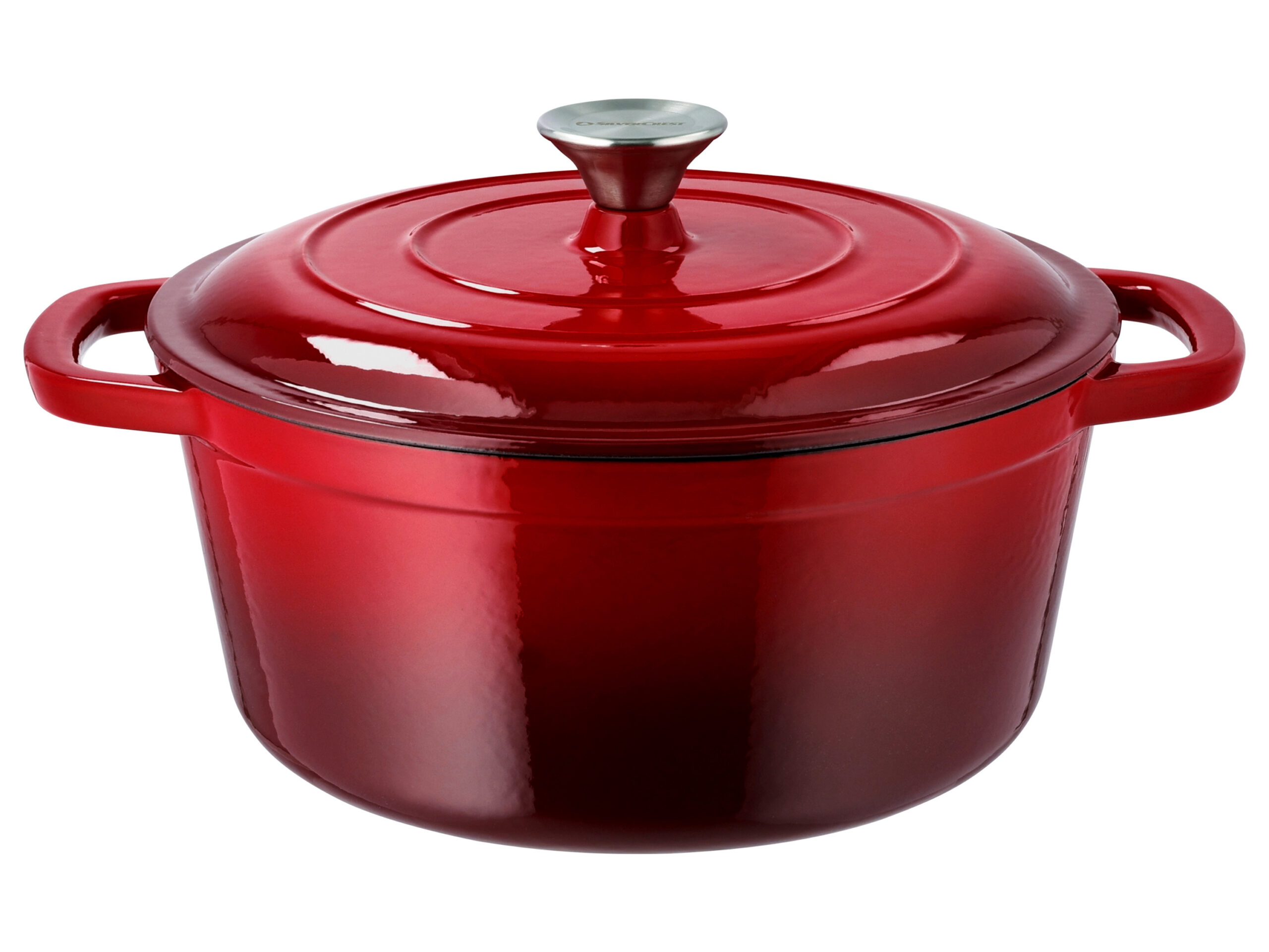 SILVERCREST Gietijzeren pan 26 cm 5,1 L (Rood) (4052916658956)