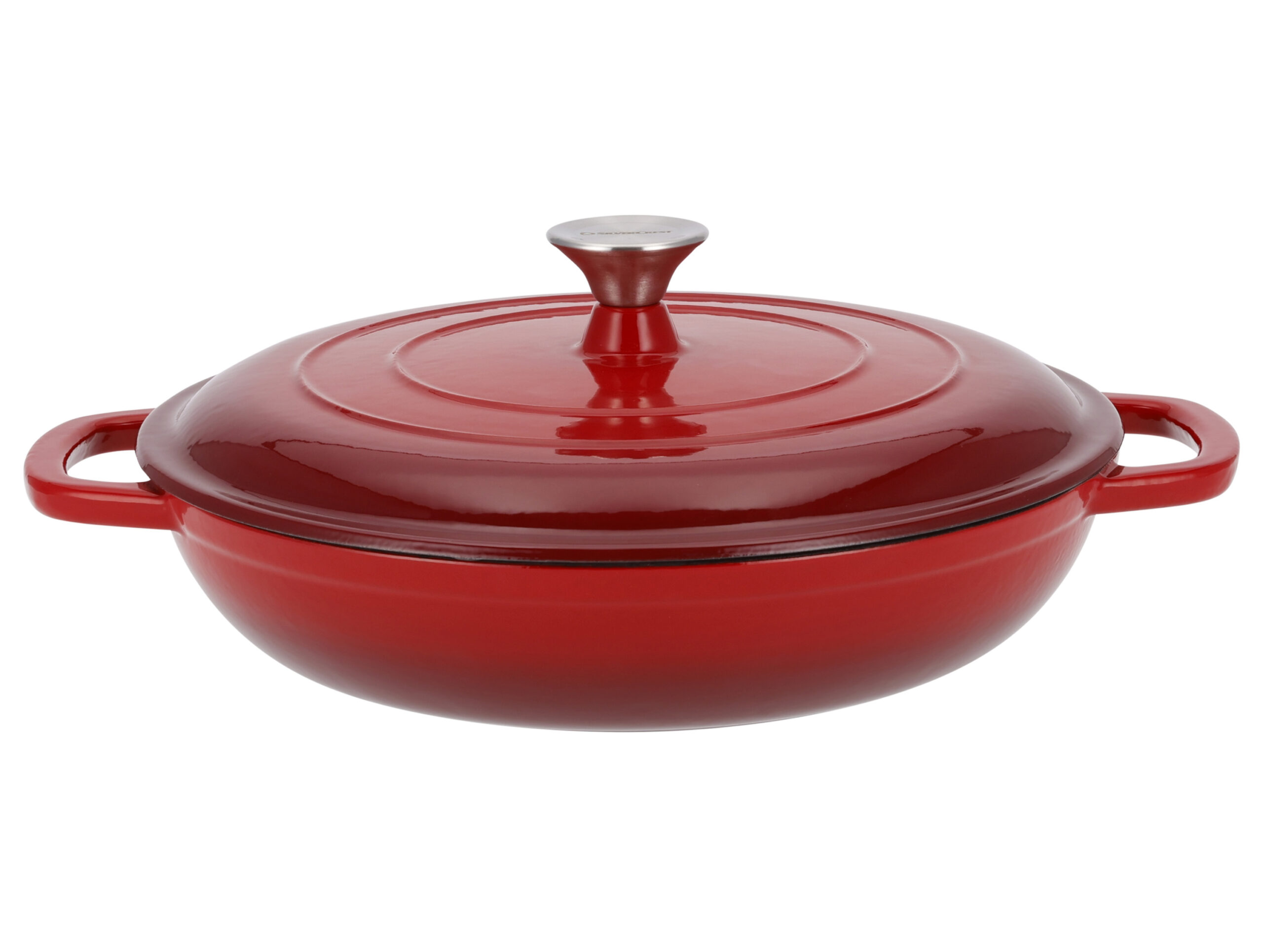 SILVERCREST Gietijzeren pan 30 cm 3,7 L (Rood) (4052916658901)