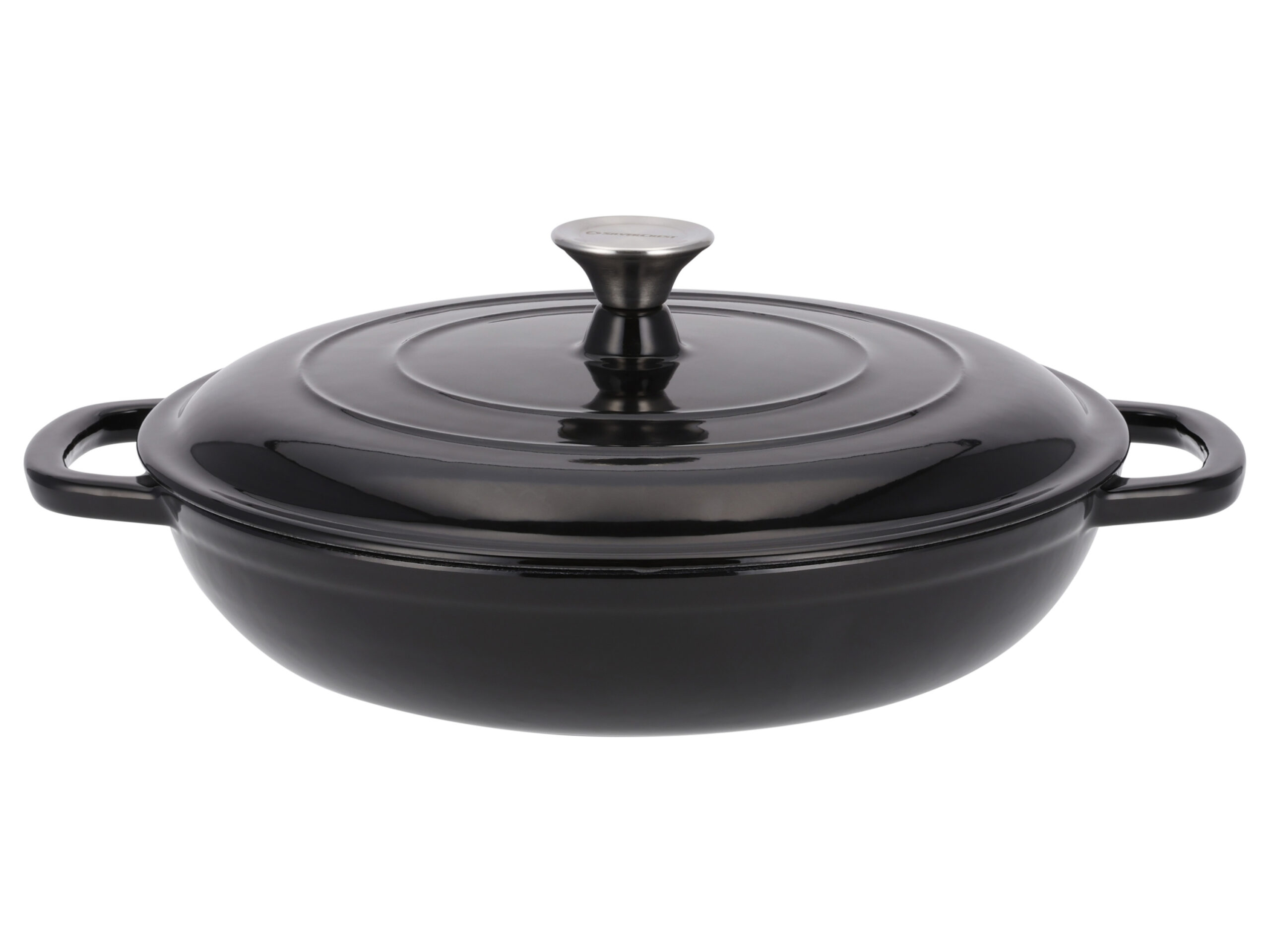 SILVERCREST Gietijzeren pan 30 cm 3,7 L (Zwart) (4052916658871)