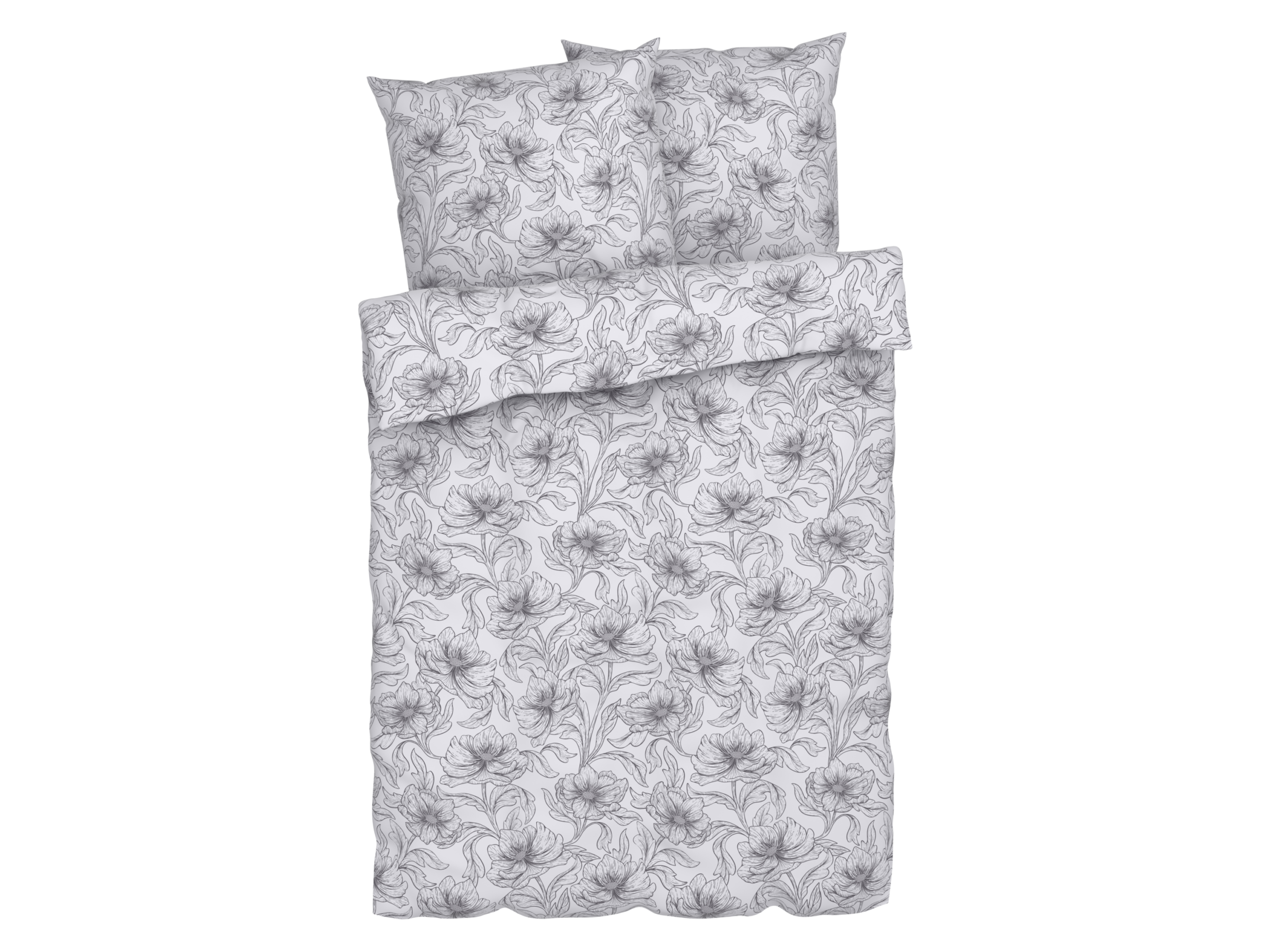 LIVARNO home Dekbedovertrek 240 x 220 cm (Wit/grijs) (4052916640227)