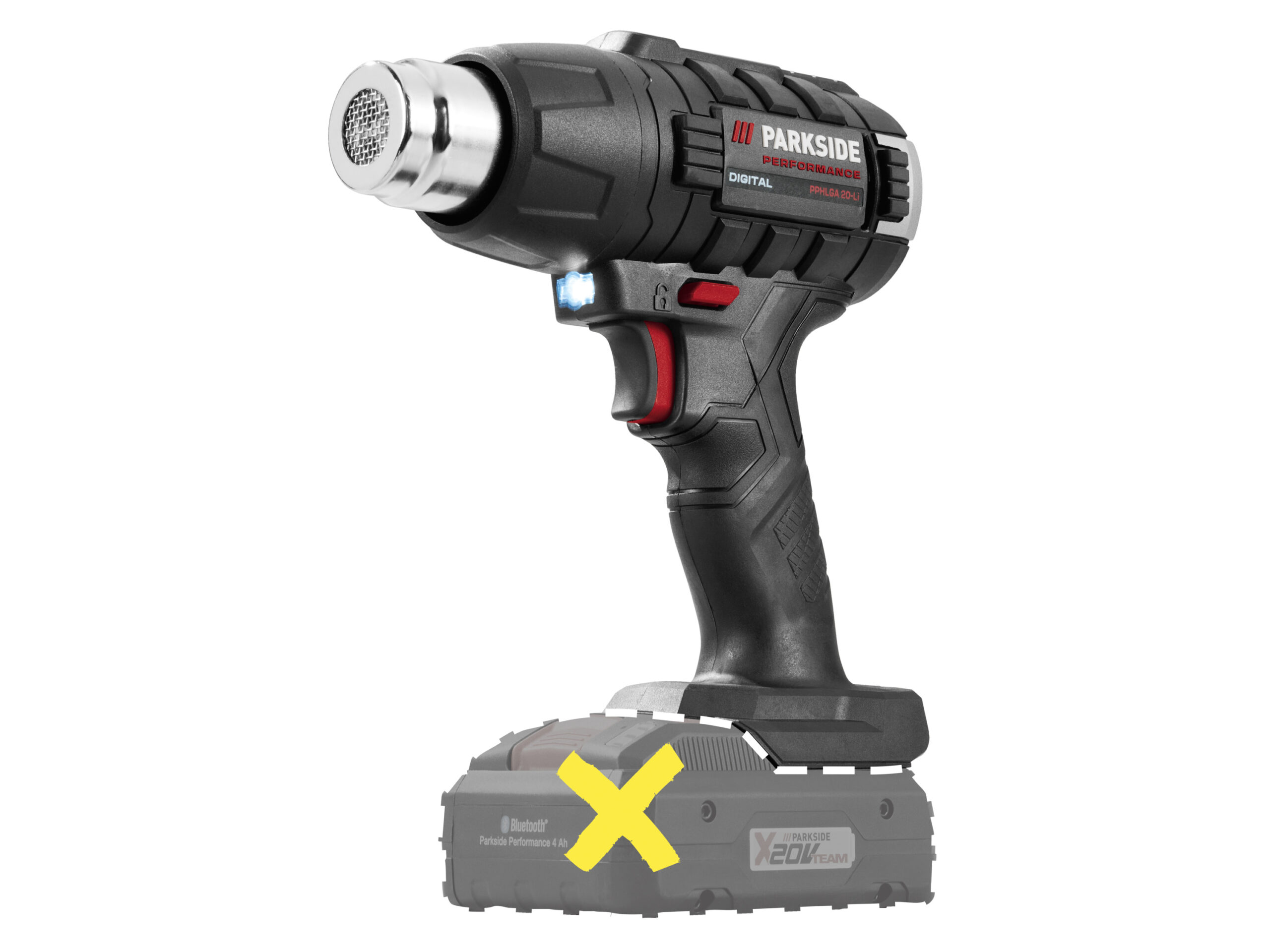 PARKSIDE PERFORMANCE Accu-heteluchtpistool 20 V zonder accu en lader (4054599212135)