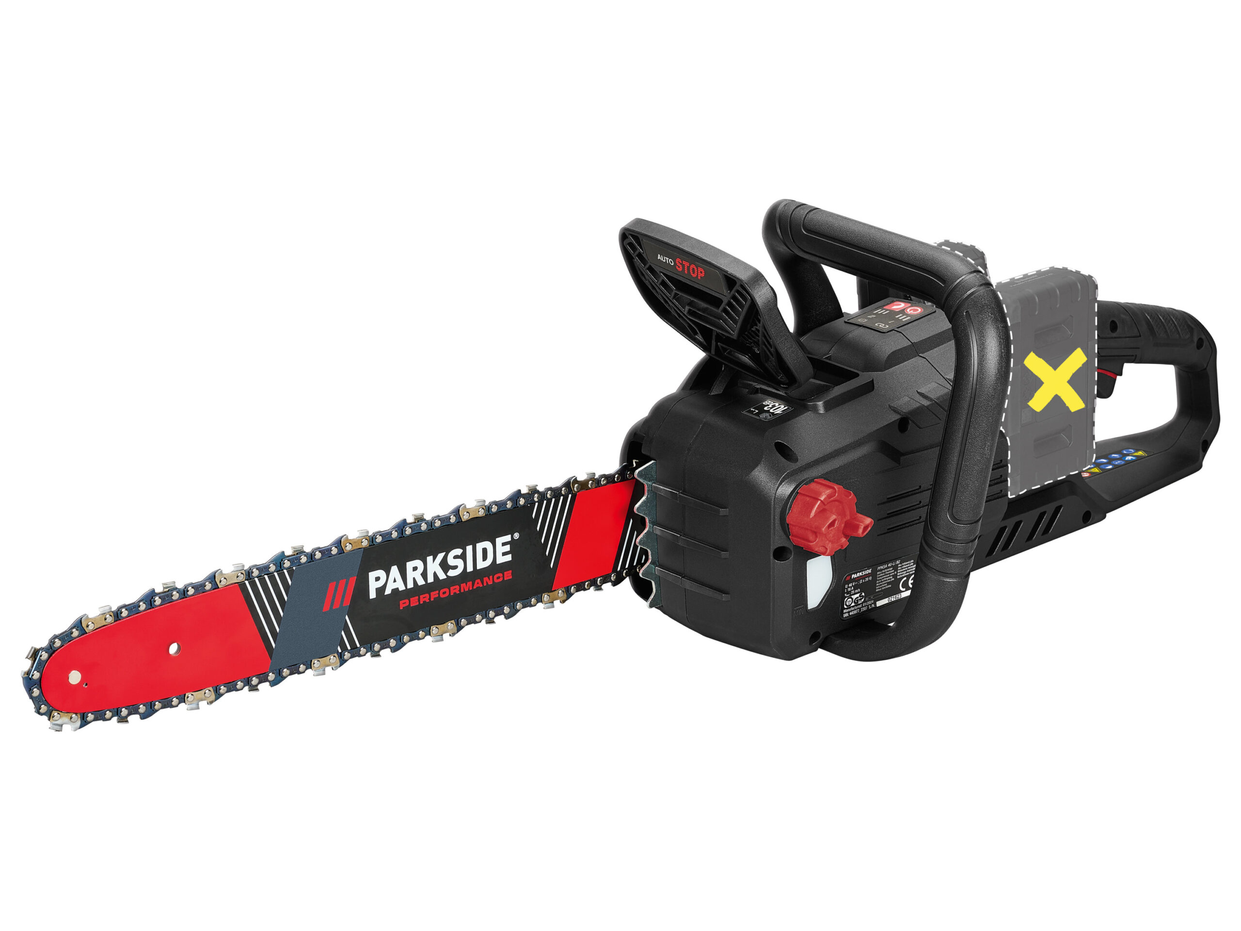 PARKSIDE PERFORMANCE Accu-kettingzaag 40 V zonder accu's en lader (4052916307649)