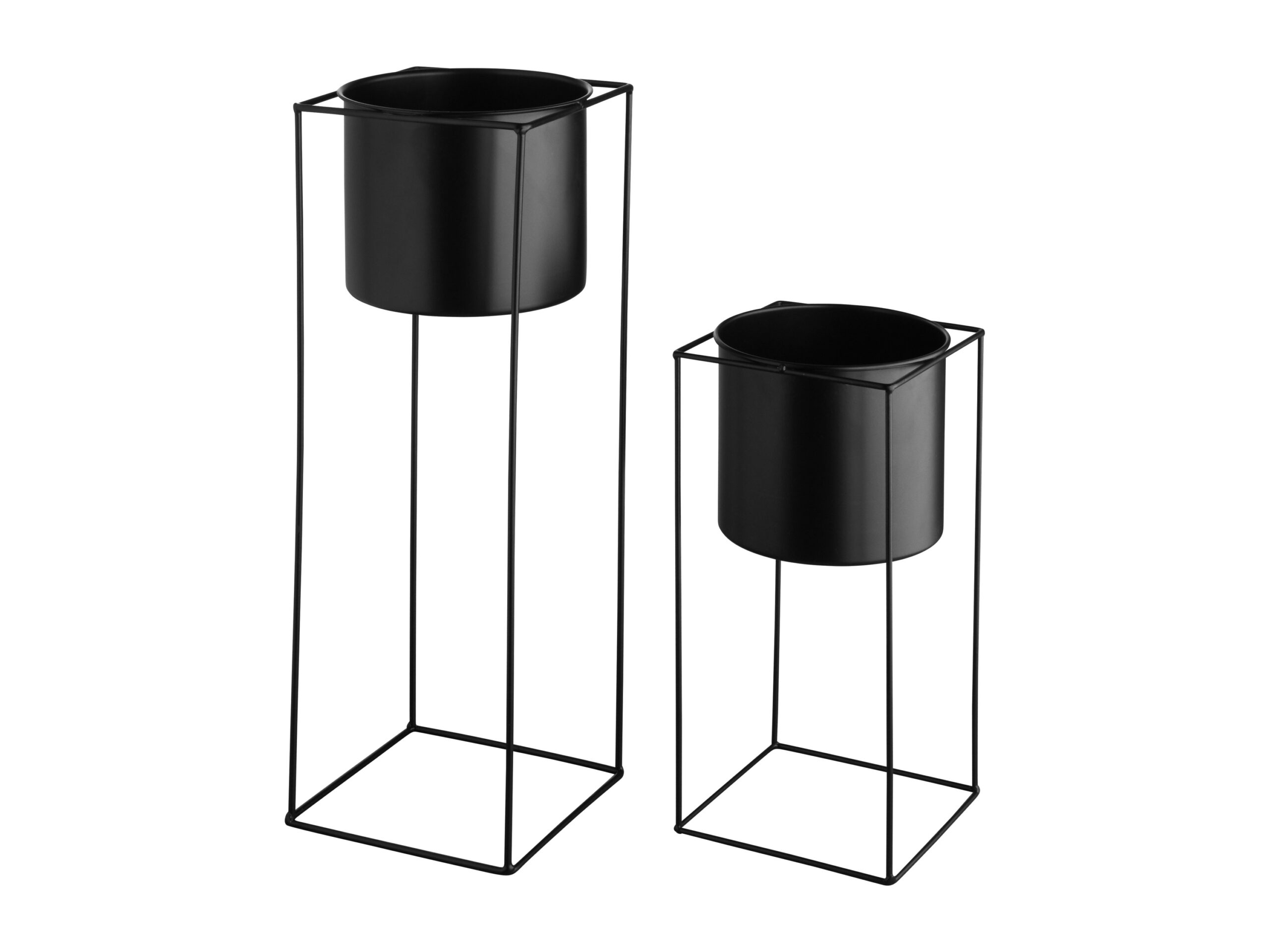 LIVARNO home Bloempotset met standaard (Set van 2/vierkant) (4052916234525)