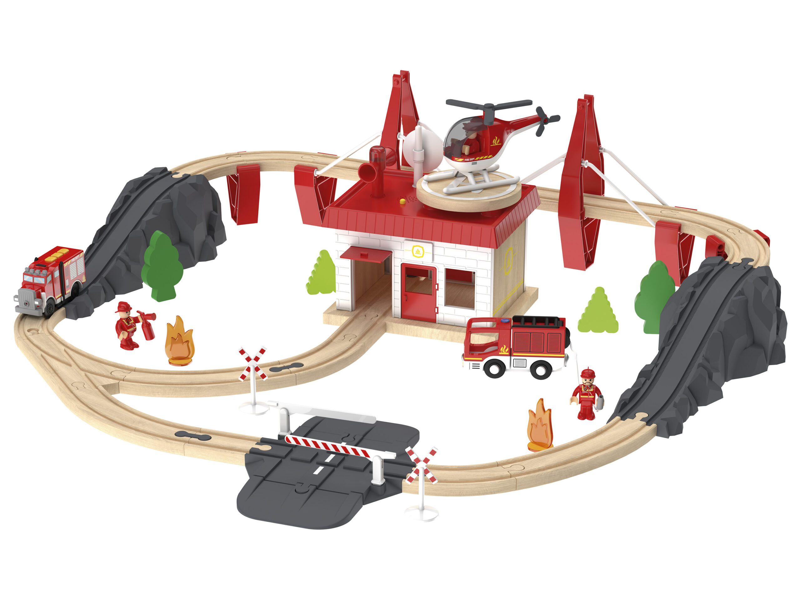 Playtive Houten spoorweg boerderij of brandweerwagen (Brandweer) (4055334992510)