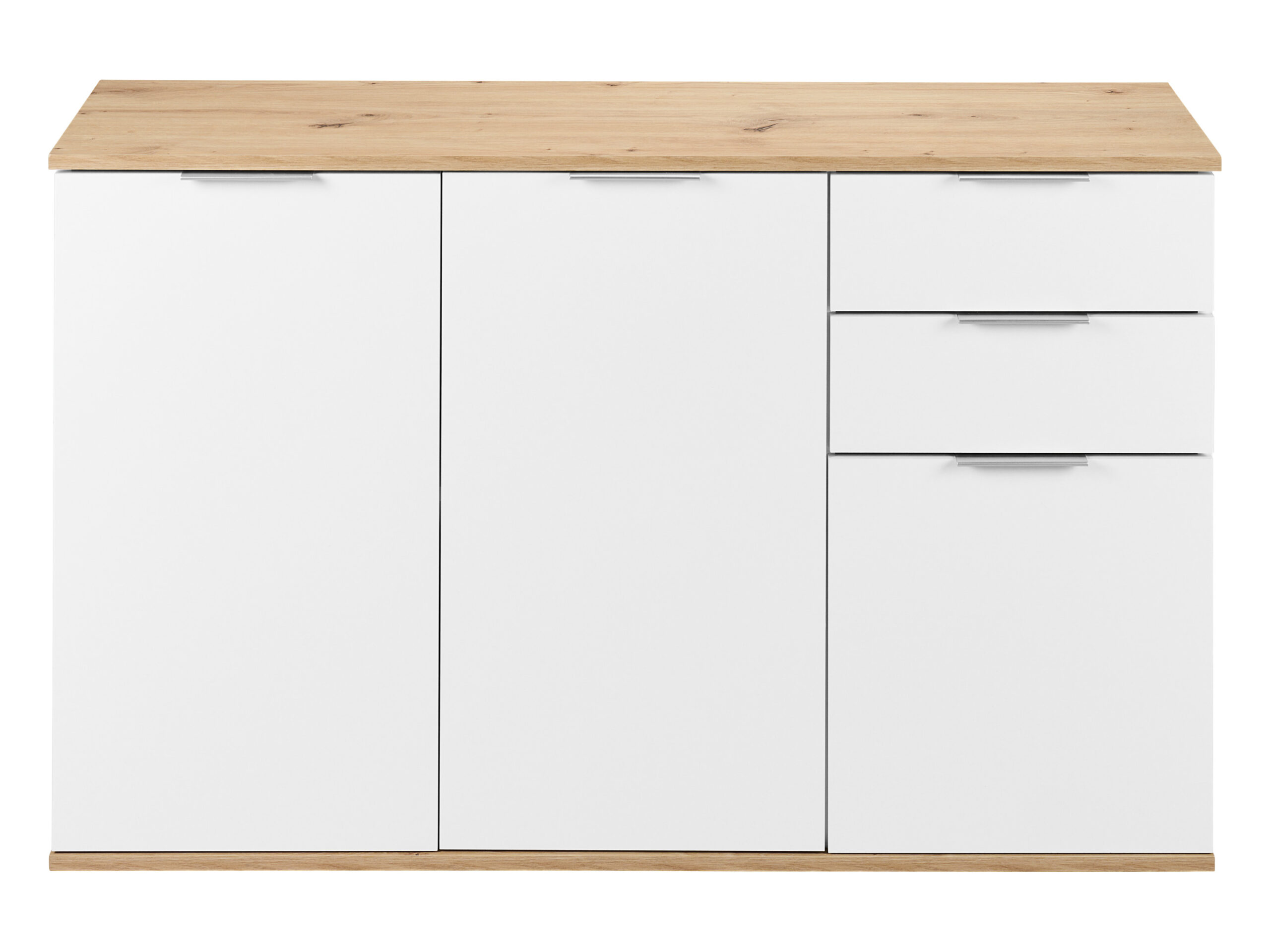 LIVARNO Houten dressoir met laden en deuren - wit met eikenlook