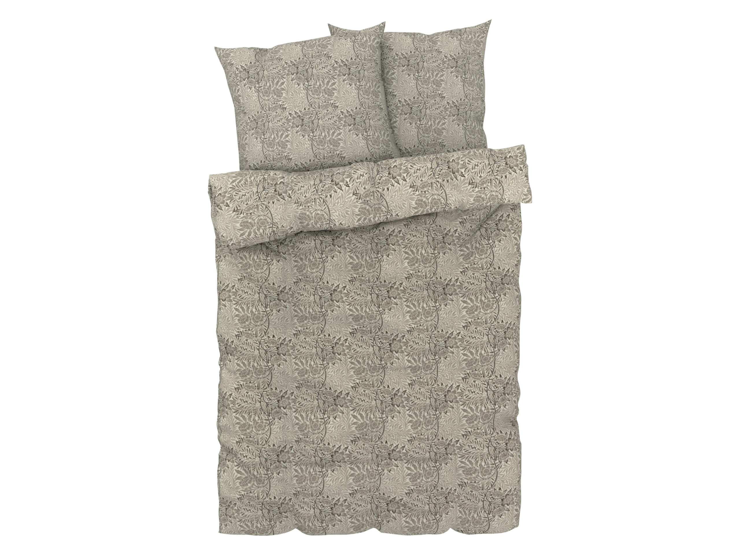LIVARNO home Dekbedovertrek 200 x 200 cm (Bloemen lichtbruin) (4052916283424)