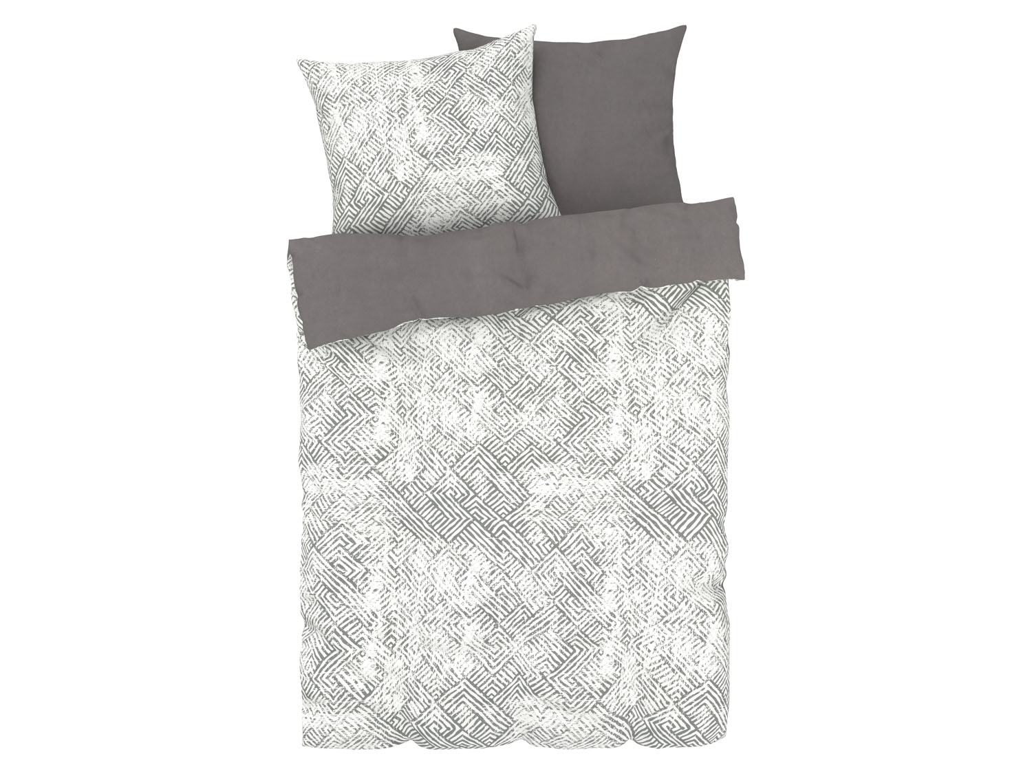 LIVARNO home Dekbedovertrek 240 x 220 cm (Grijs/geometrisch) (4055329094663)