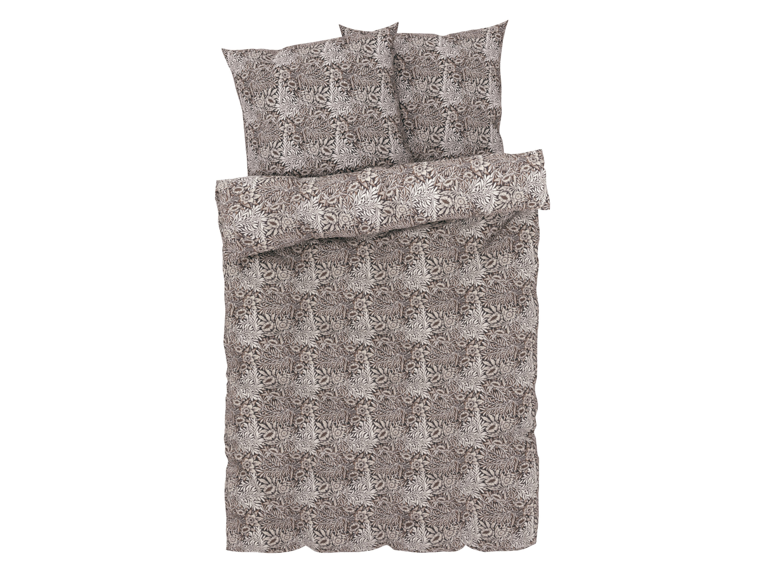 LIVARNO home Dekbedovertrek 240 x 220 cm (bloemen donkerbruin) (4052916282922)