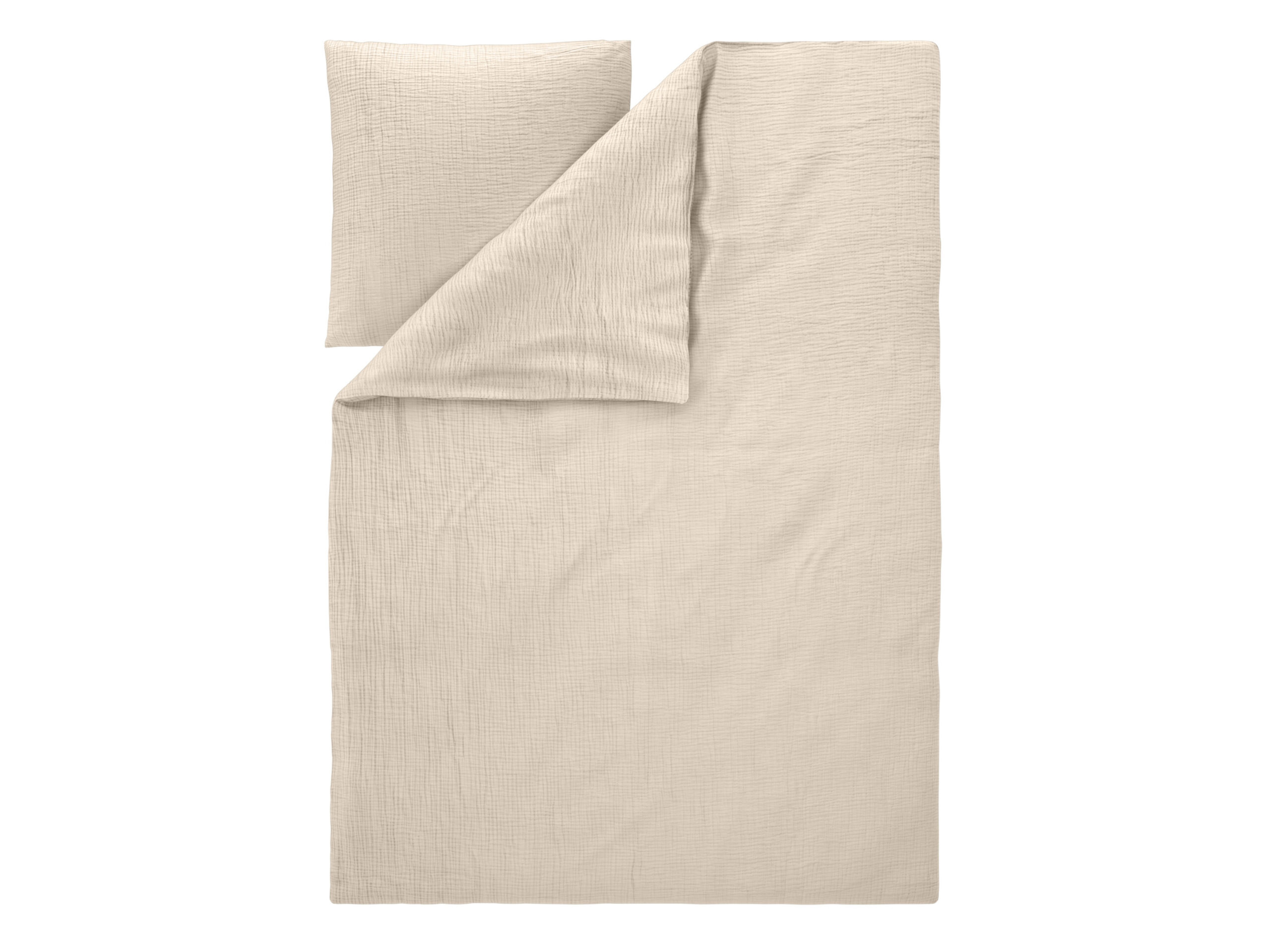 LIVARNO Mousseline dekbedovertrek 140 x 200 cm (Beige) (4054599337753)
