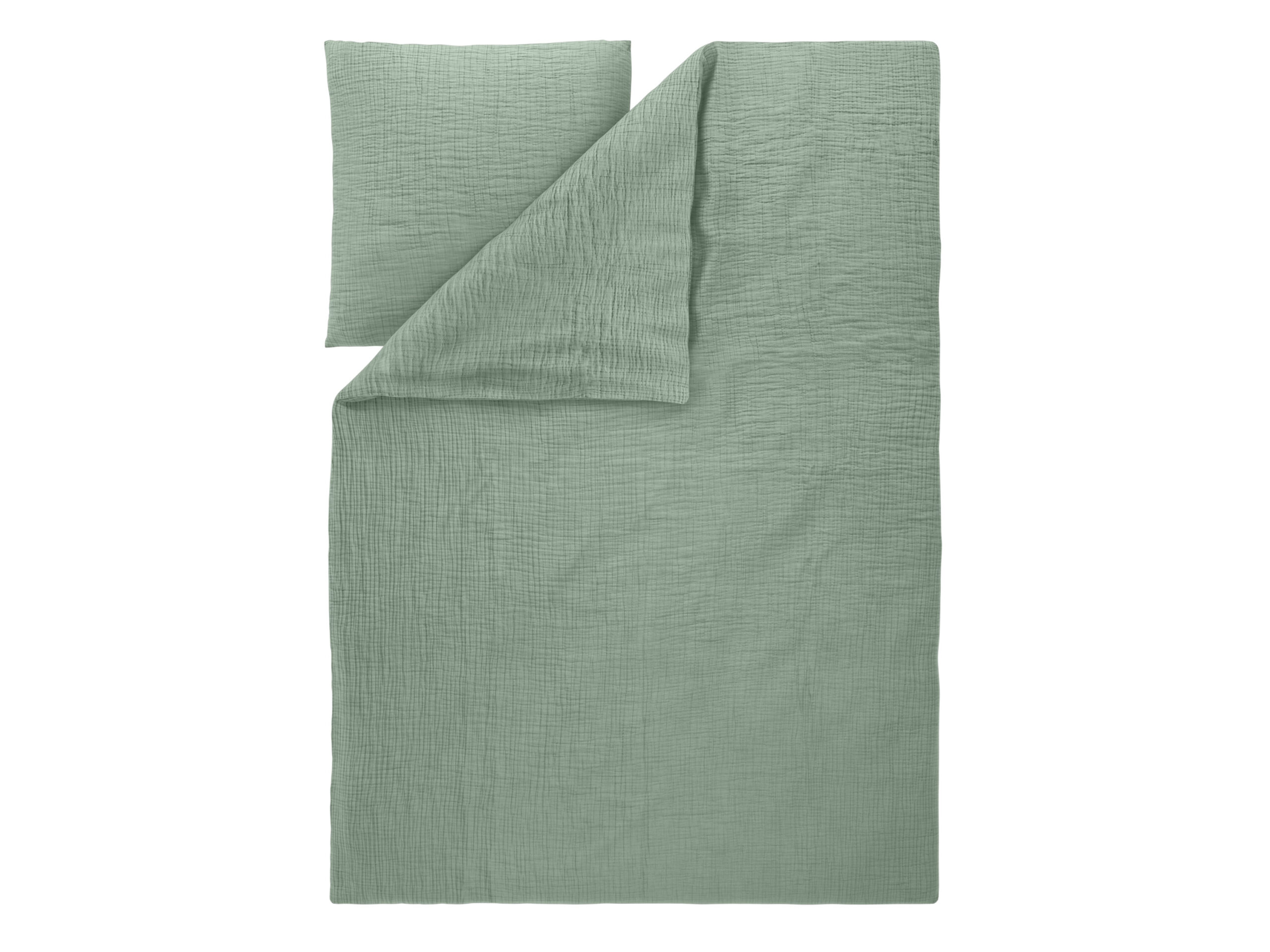 LIVARNO Mousseline dekbedovertrek 140 x 200 cm (Groen) (4054599337678)