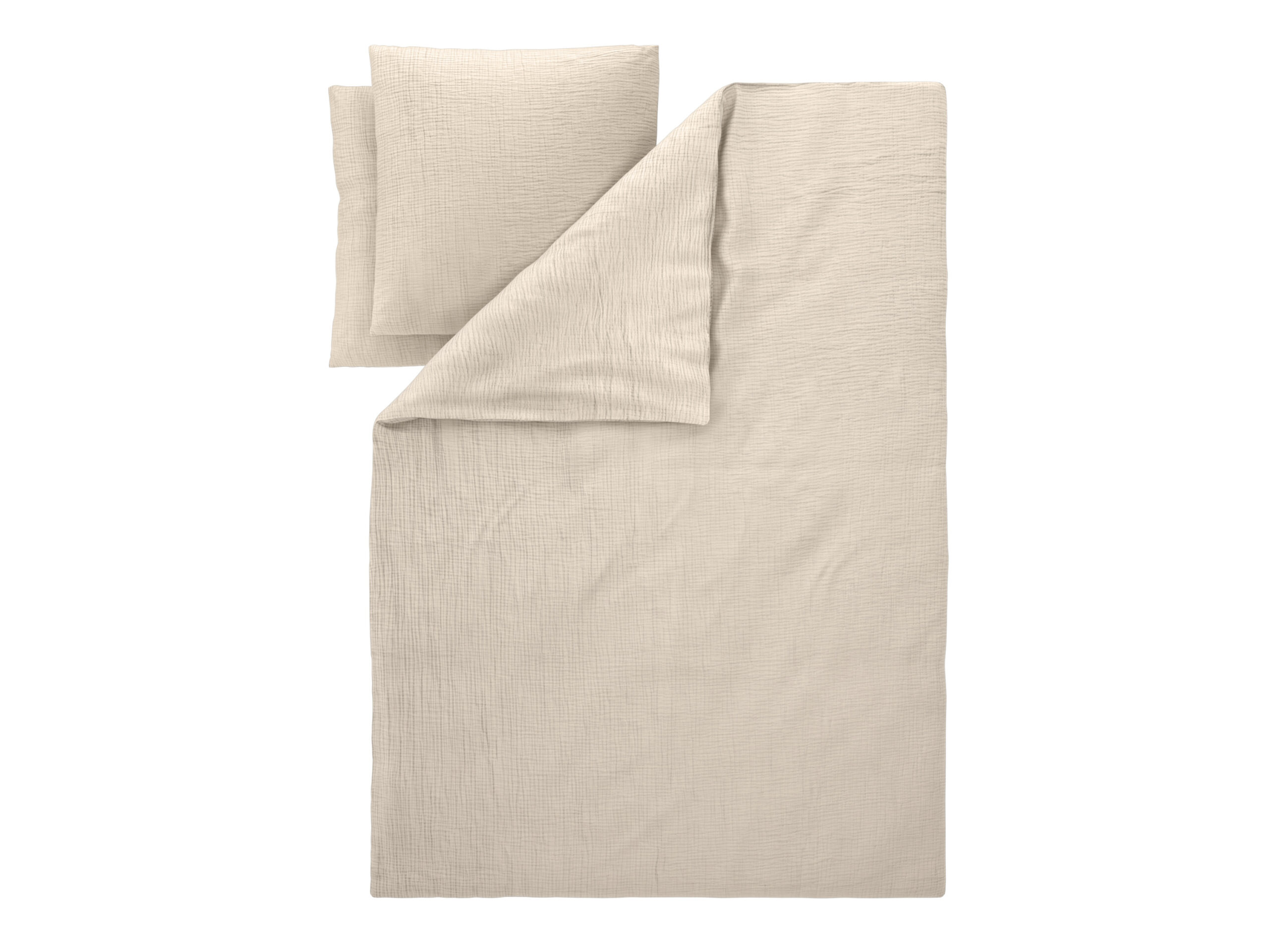 LIVARNO Mousseline dekbedovertrek 200 x 200 cm (Beige) (4054599342047)
