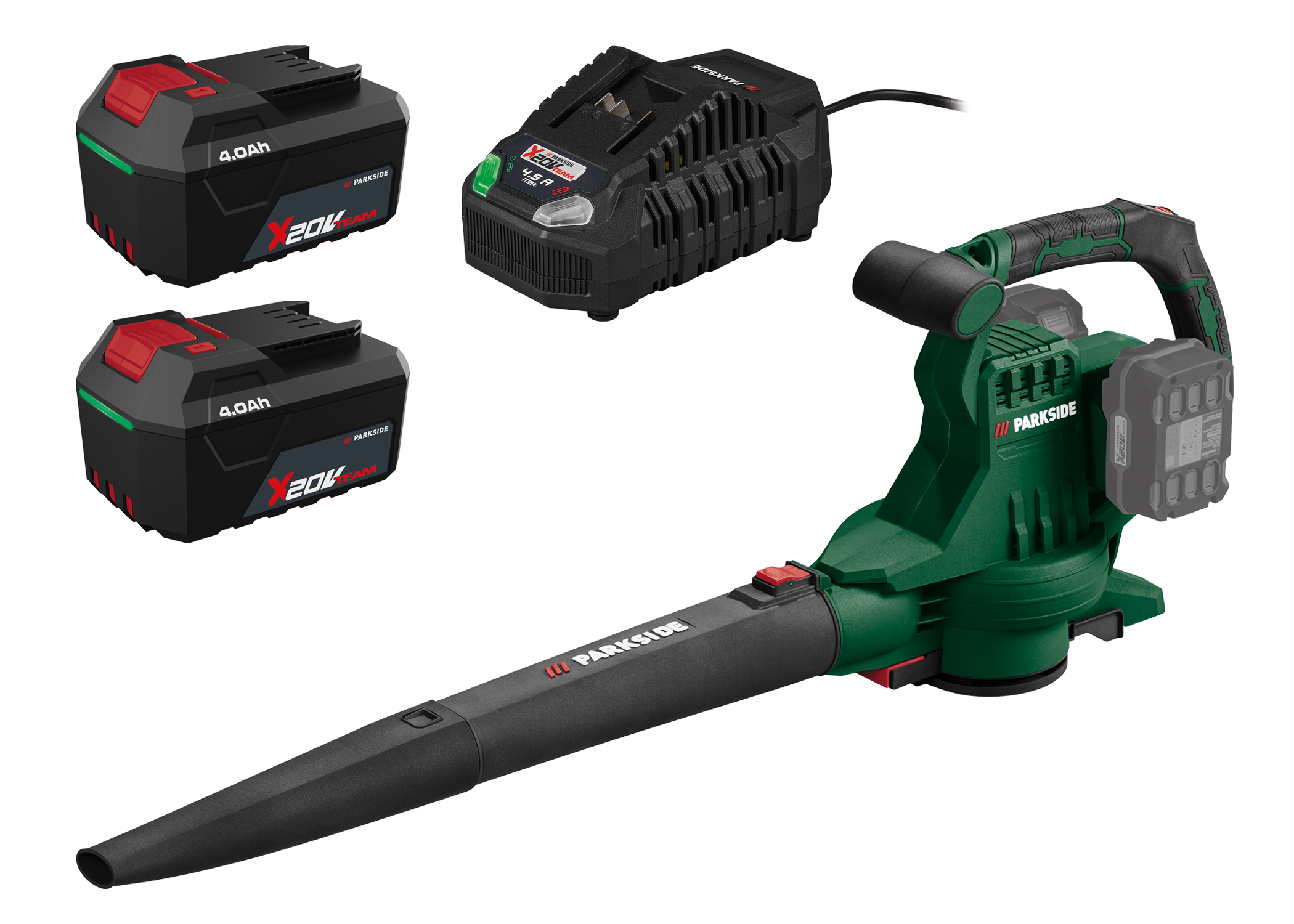 PARKSIDE Accu-bladblazer en -bladzuiger 40 V, met 2 accu's 4 ah en snellader 4,5 A
