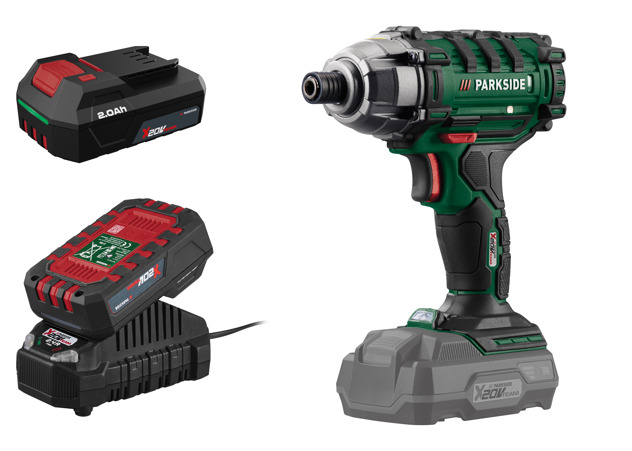 PARKSIDE Accu-slagschroevendraaier 20 V 180 Nm, met 2 accu's 2 Ah en lader 2,4 A