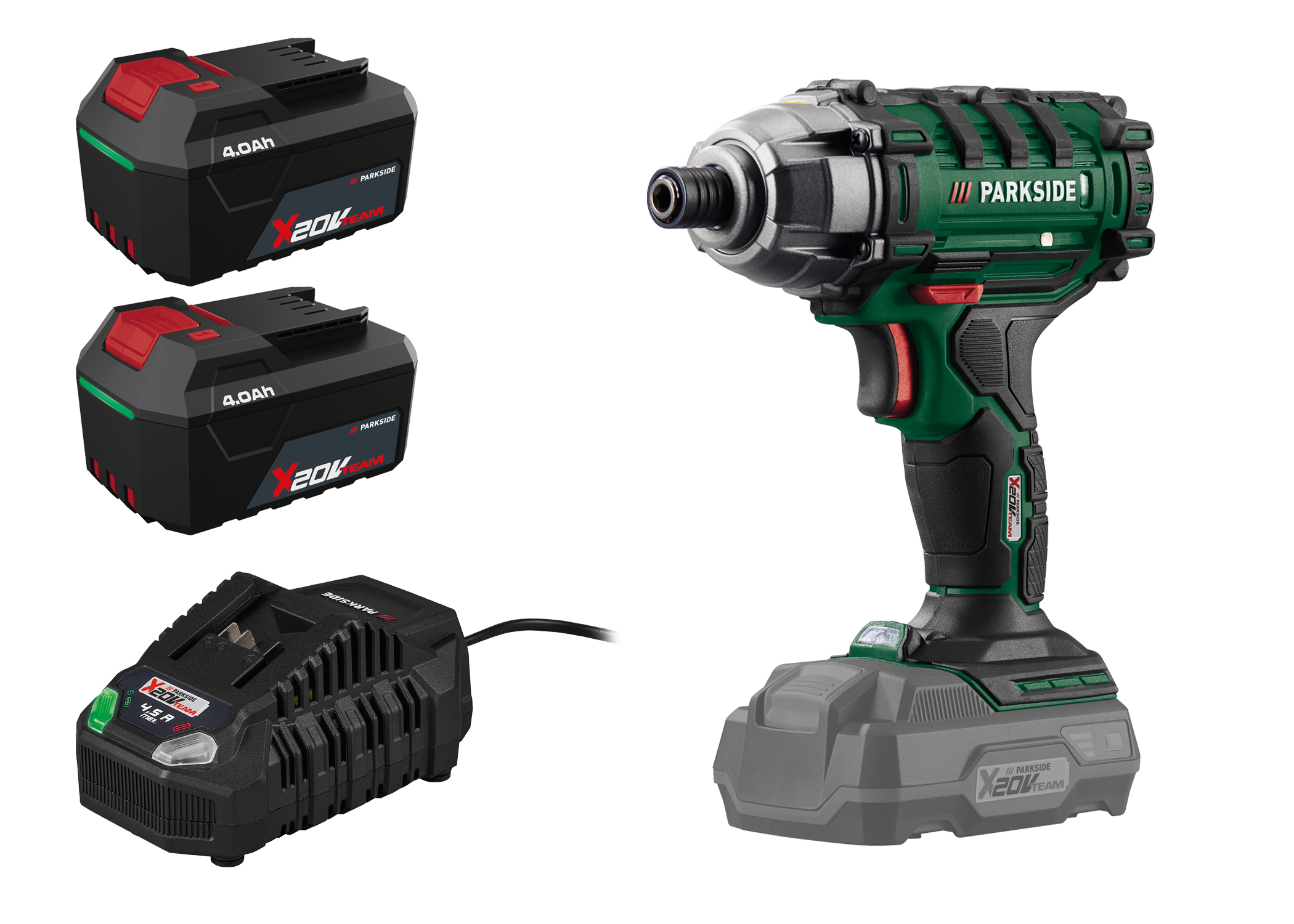 PARKSIDE Accu-slagschroevendraaier 20 V 180 Nm, met 2 accu's 4 Ah en snellader 4,5 A