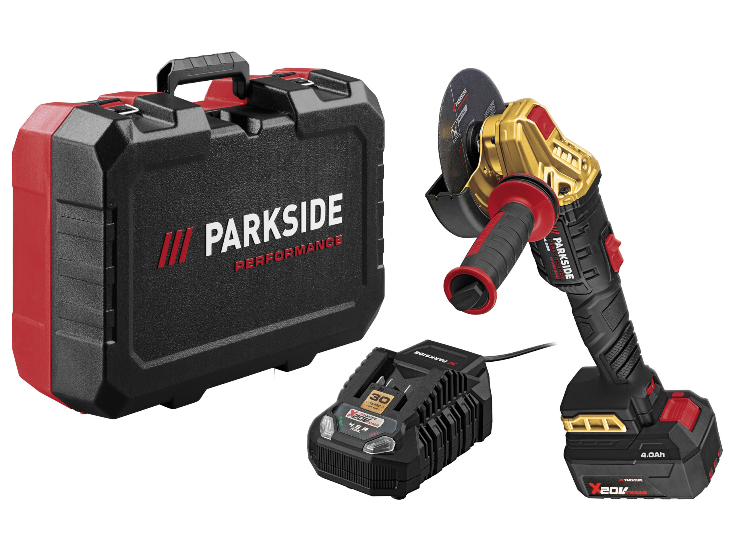 PARKSIDE PERFORMANCE Accu-haakse slijper 20 V met accu en lader, Limited Edition (4054599289212)