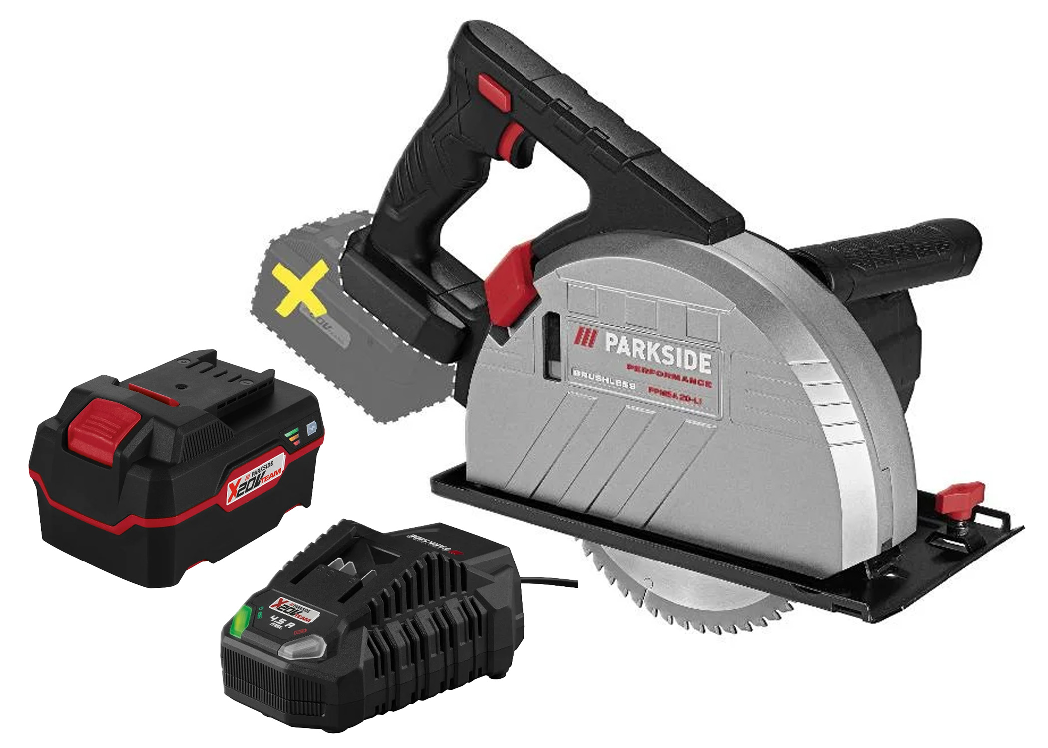 PARKSIDE PERFORMANCE Accu-metaalcirkelzaag 20 V, met accu 4 Ah en snellader 4,5 A