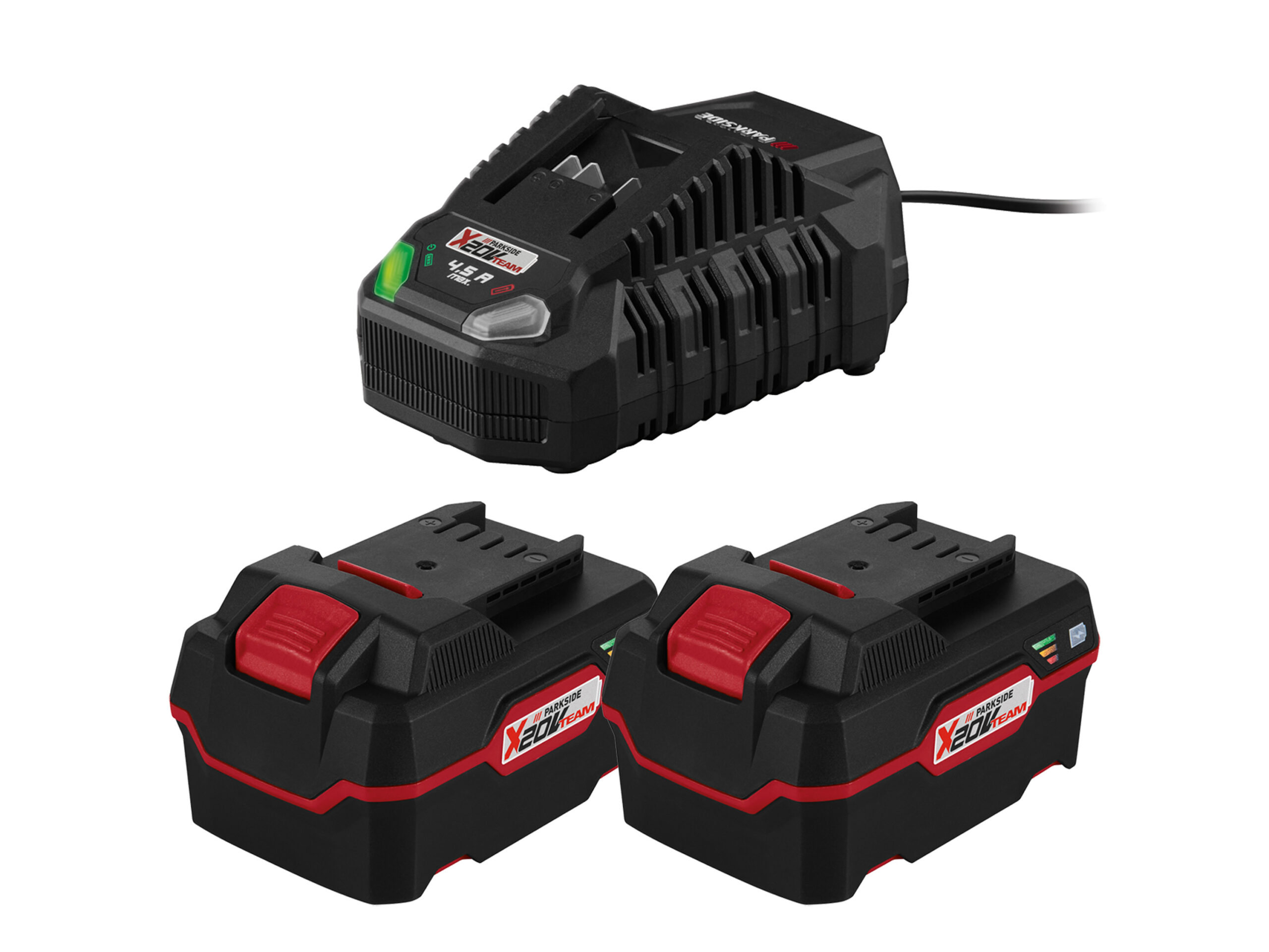 PARKSIDE Set van 2 accu's 20 V - 4 Ah en 1 acculader - 4,5 A
