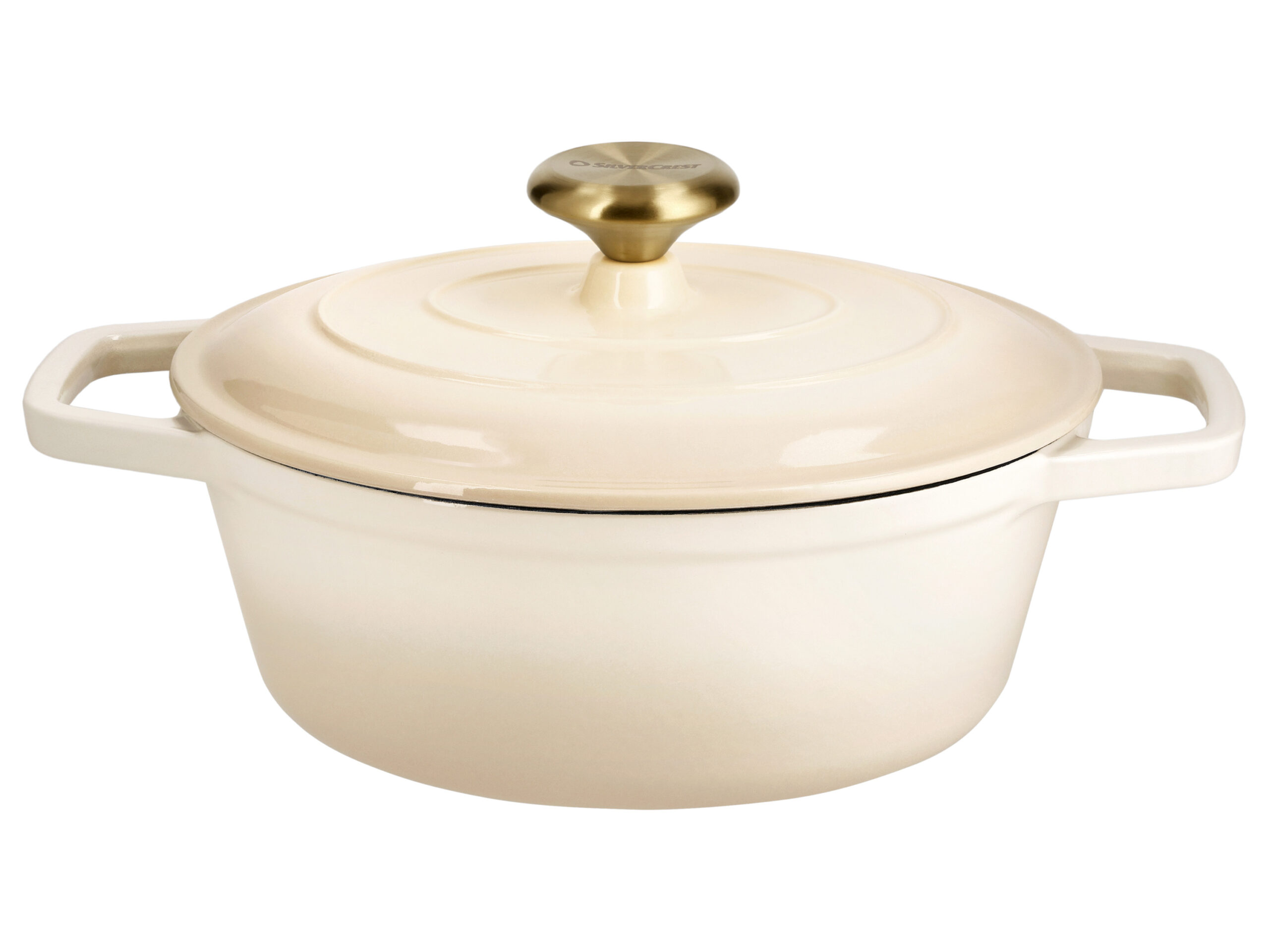 SILVERCREST Gietijzeren braadpan, Ø24 cm (Crème) (4054599414652)