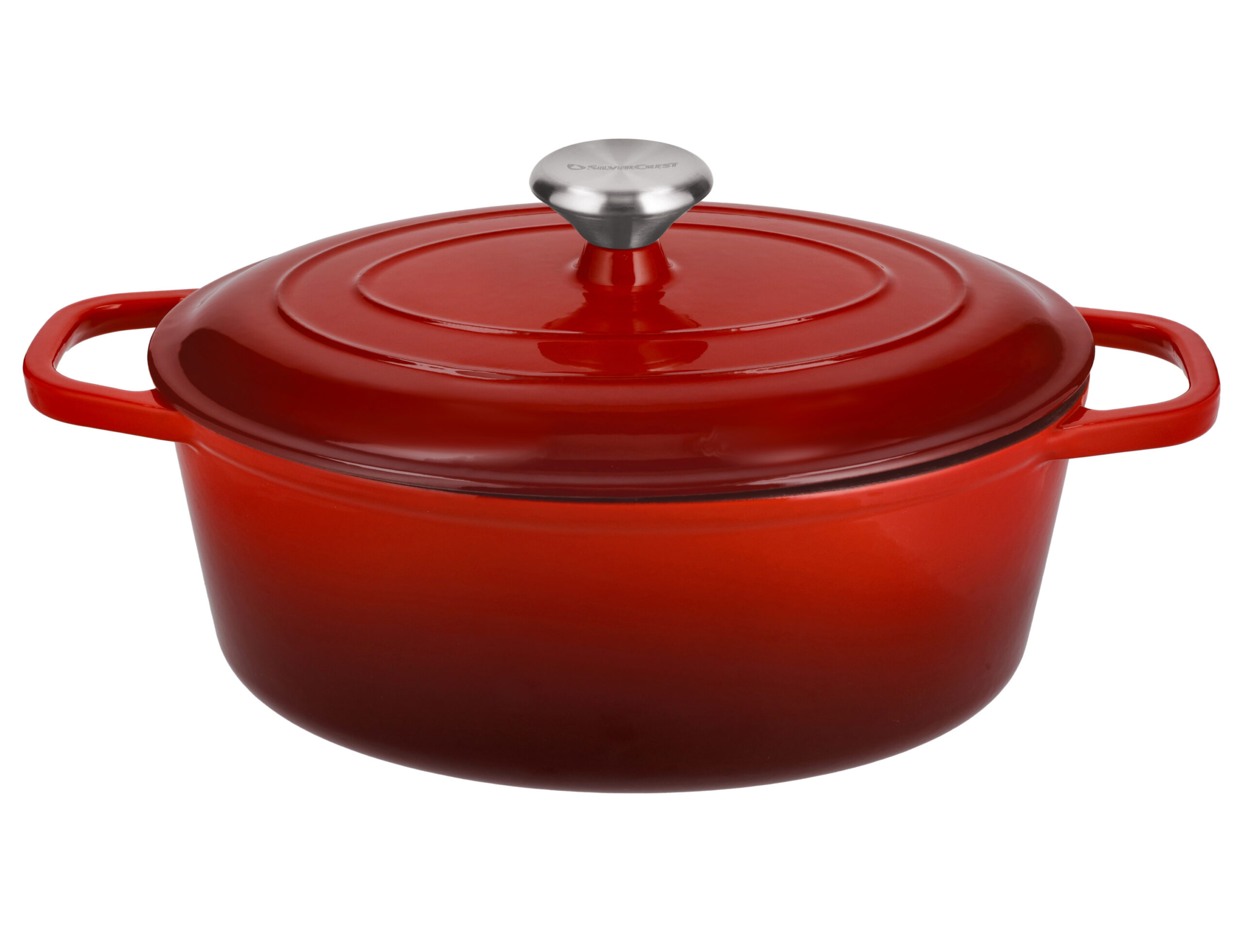 SILVERCREST Gietijzeren braadpan, Ø29 cm (Rood) (4054599415239)