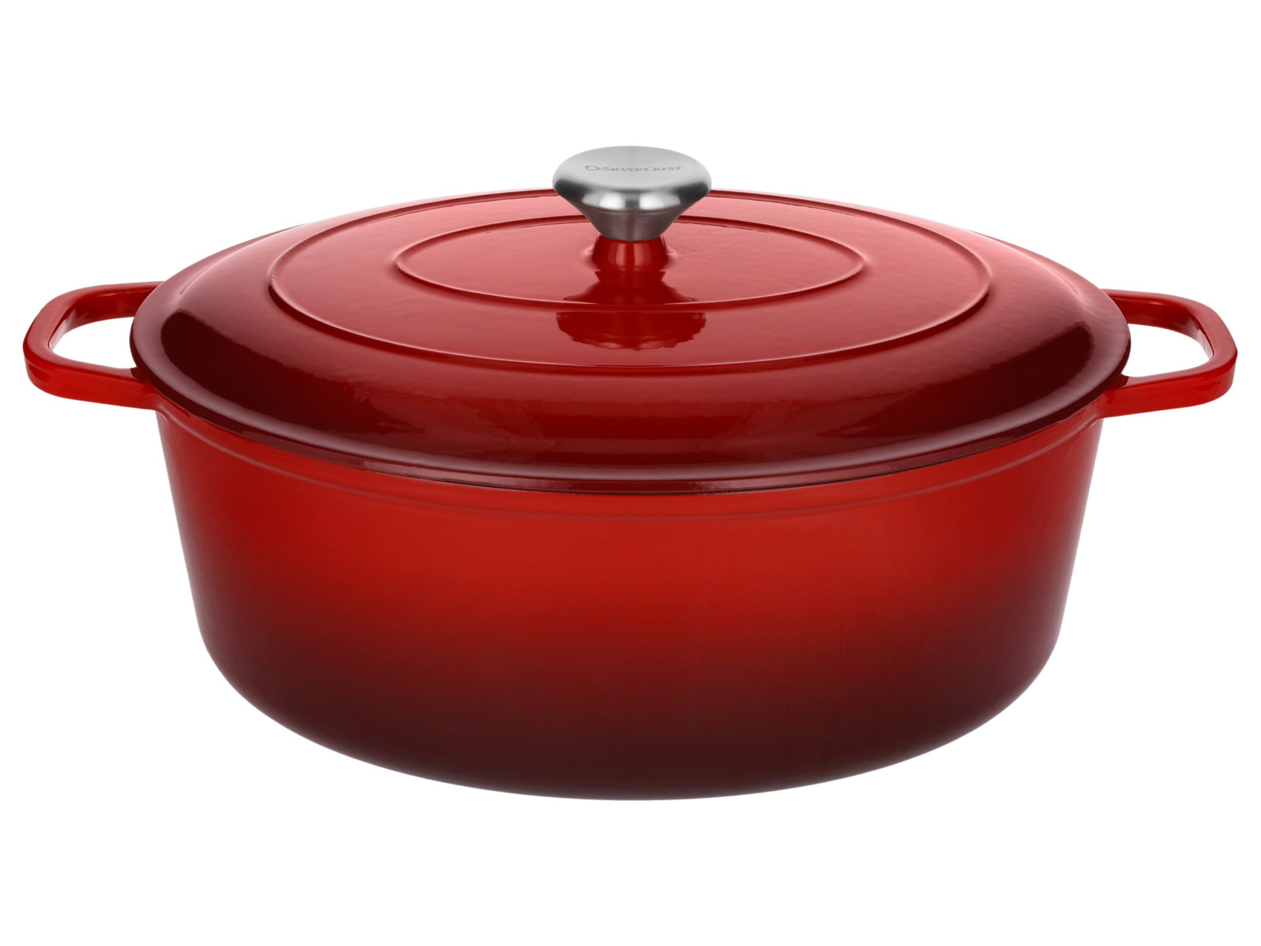 SILVERCREST Gietijzeren braadpan, Ø35 cm (Rood) (4054599409269)