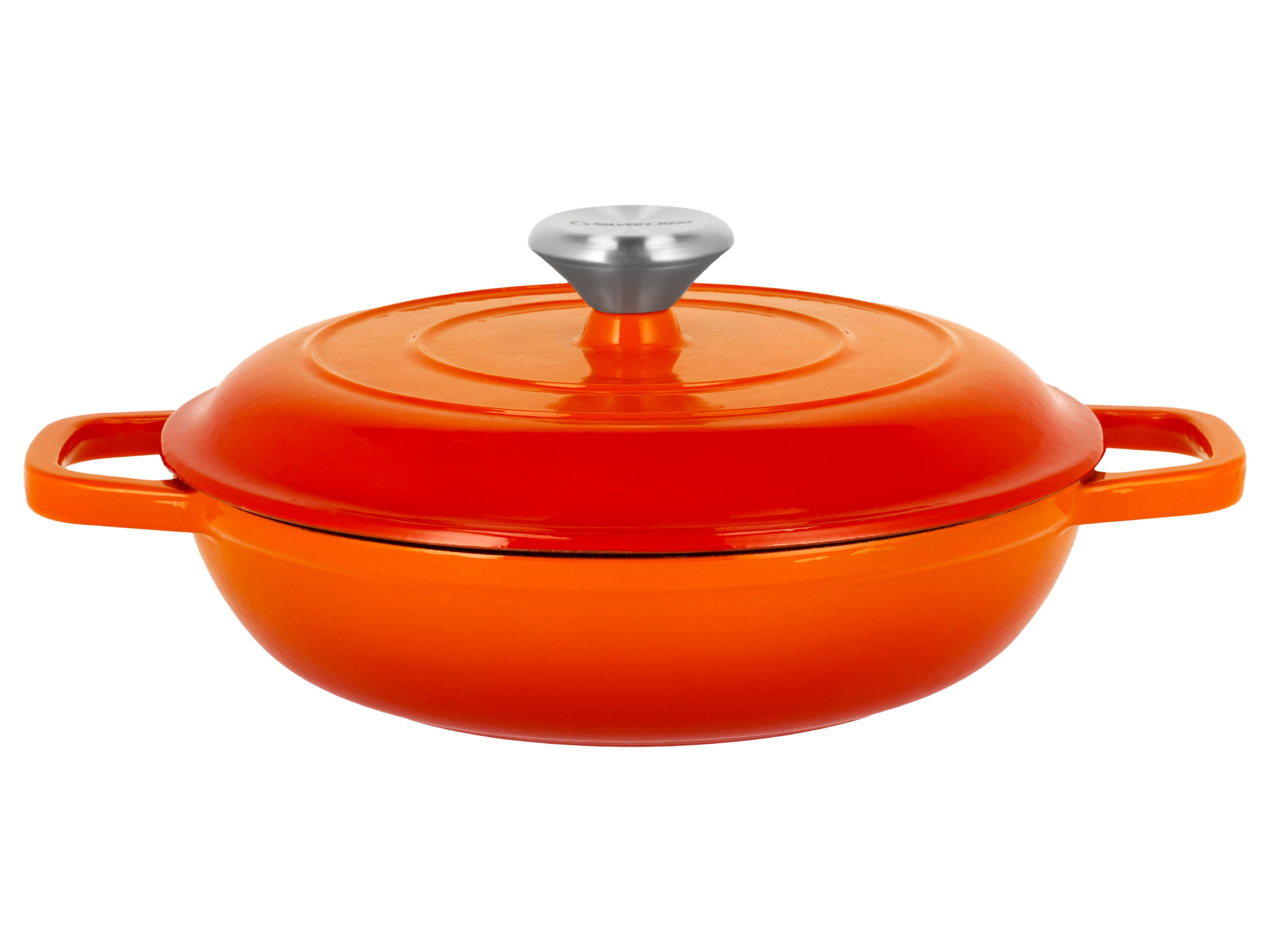 SILVERCREST Gietijzeren hapjespan, Ø25 cm (Oranje) (4054599415437)