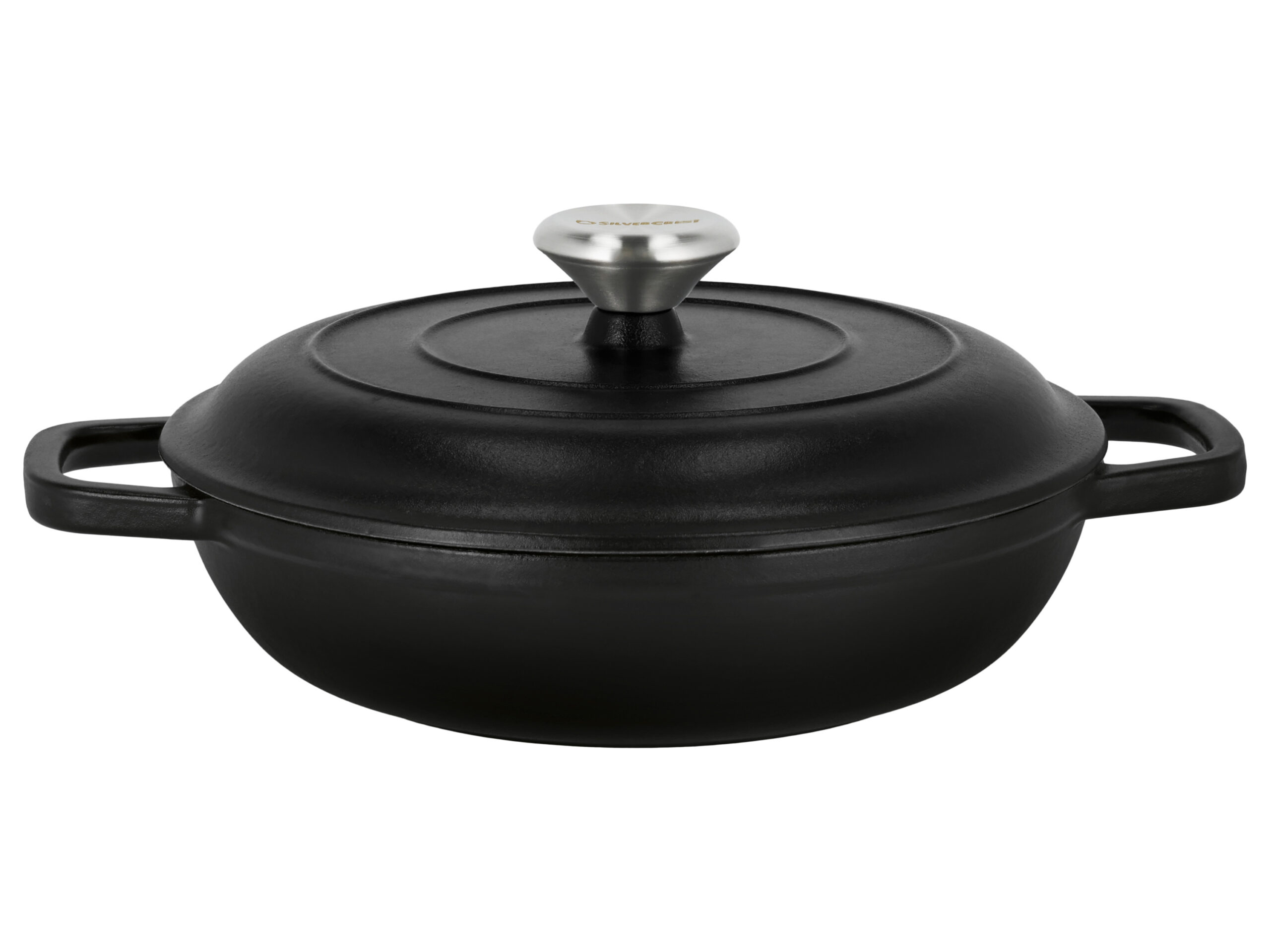 SILVERCREST Gietijzeren hapjespan, Ø25 cm (Zwart) (4054599415390)