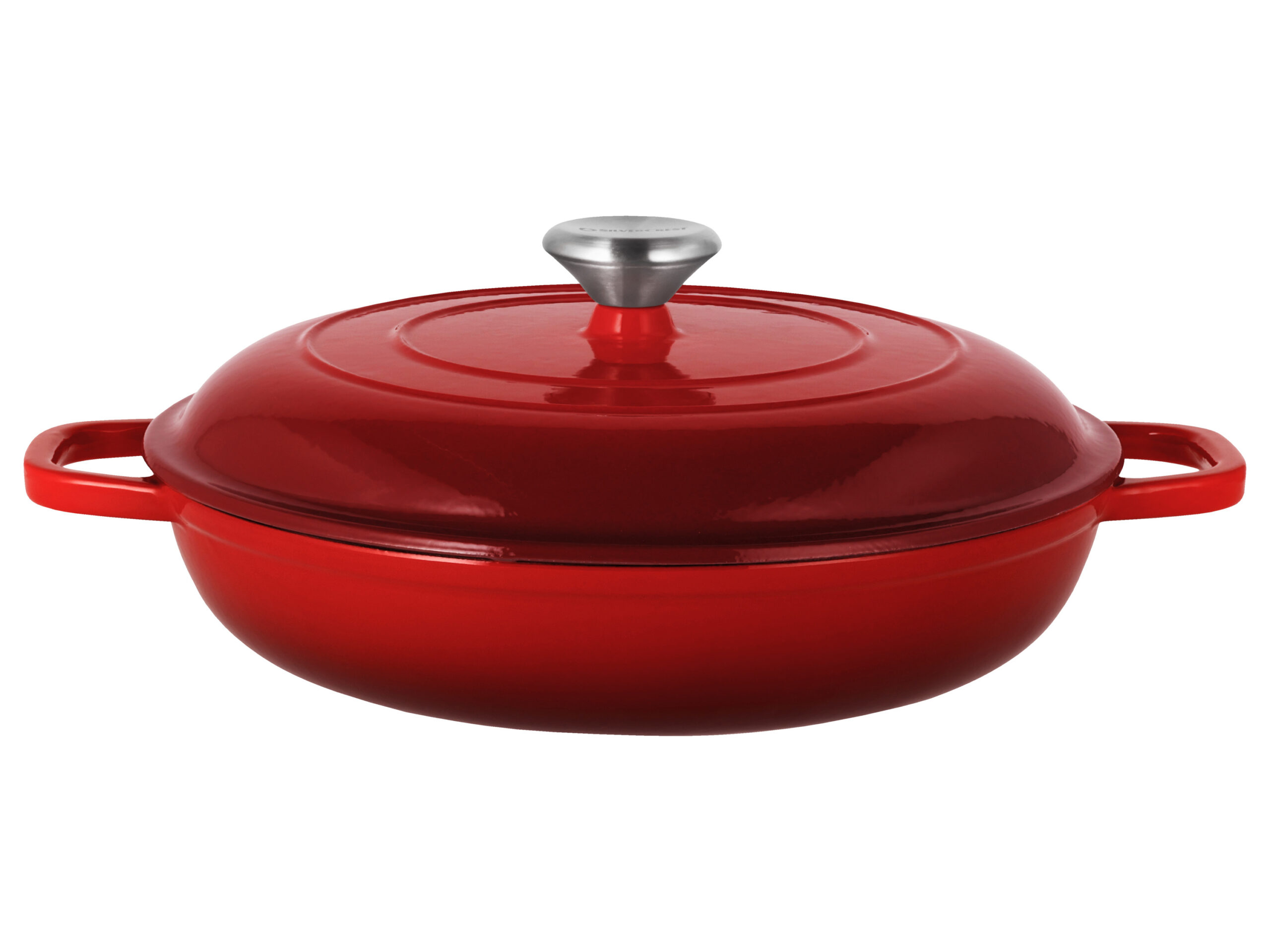 SILVERCREST Gietijzeren hapjespan, Ø30 cm (Rood) (4054599414584)