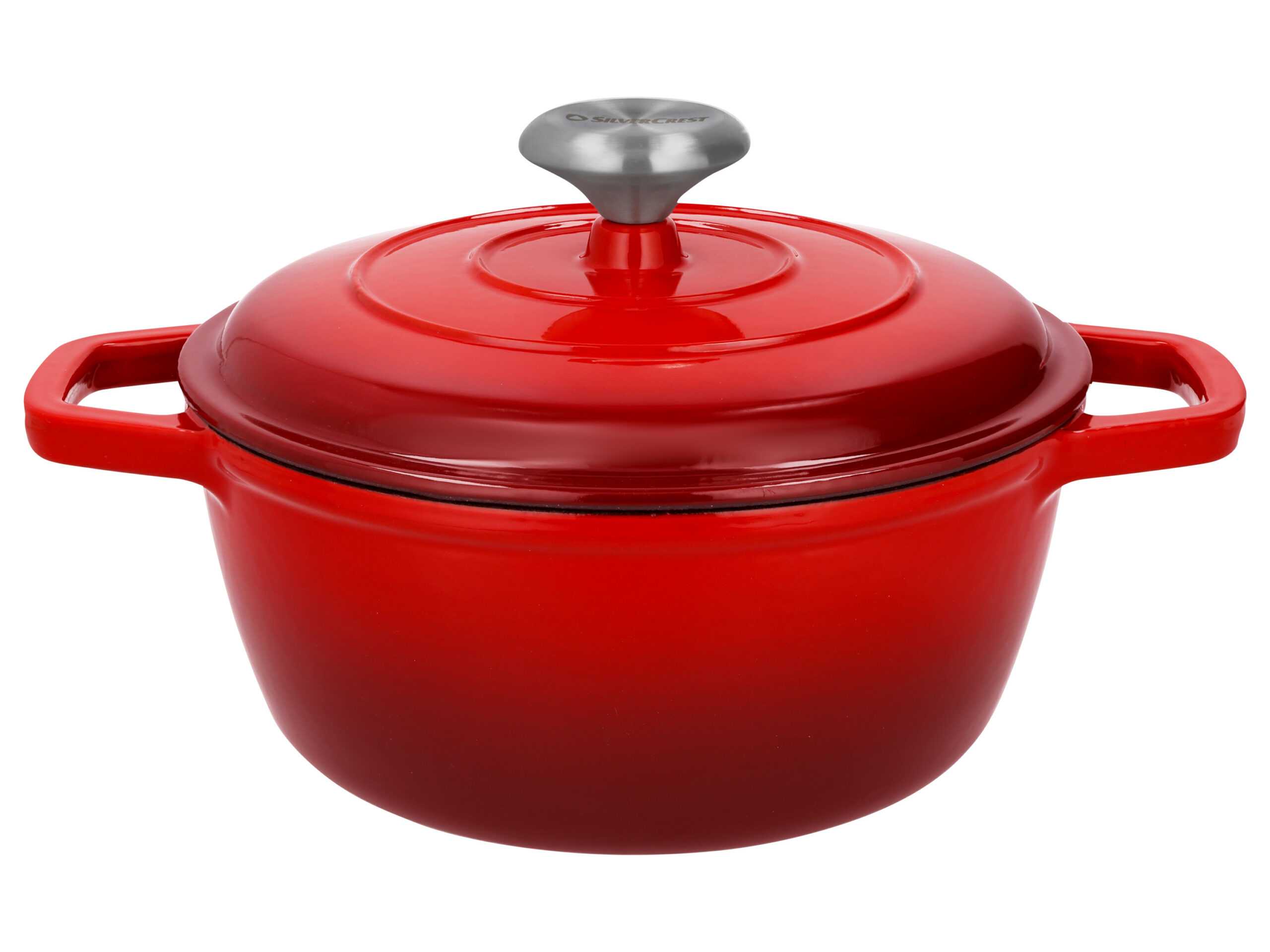 SILVERCREST Gietijzeren pan, Ø21 cm (Rood) (4054599415352)