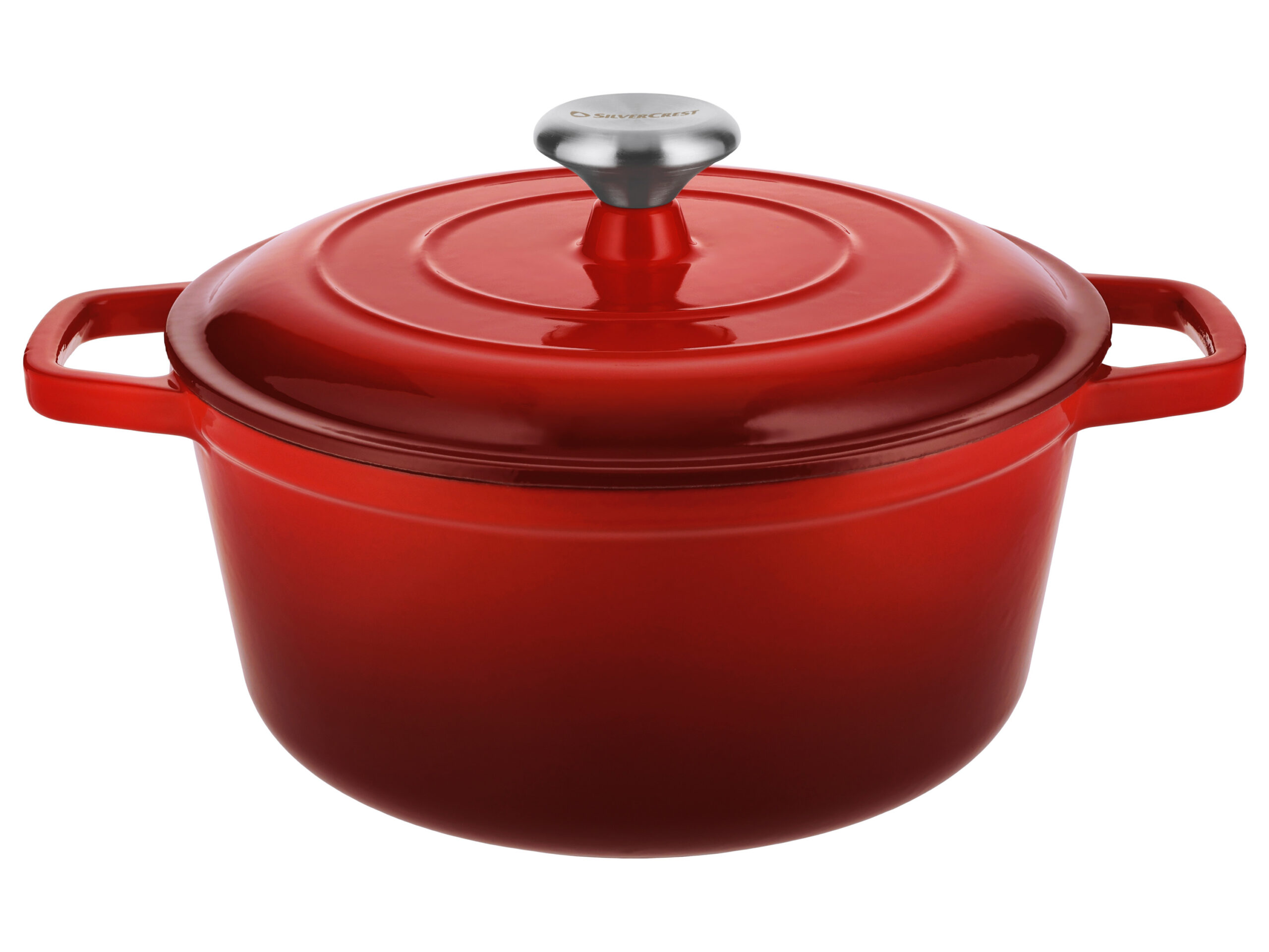 SILVERCREST Gietijzeren pan, Ø26 cm (Rood) (4054599414706)