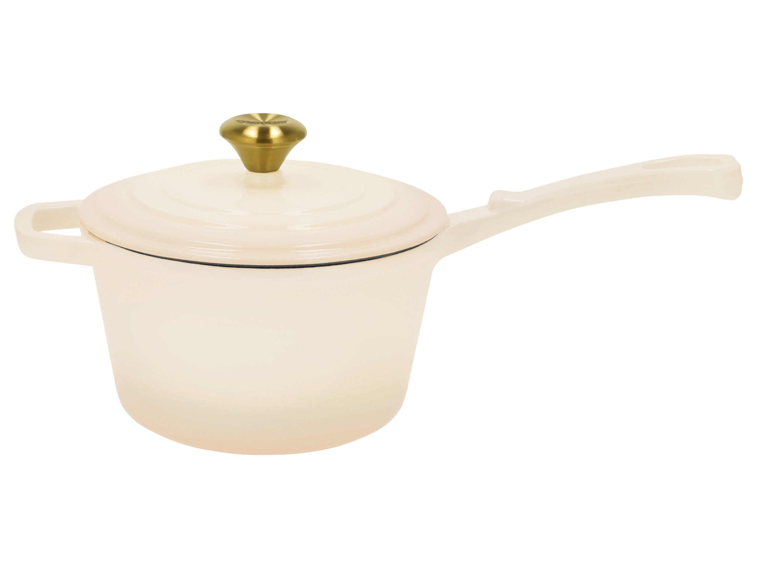 SILVERCREST Gietijzeren steelpan, Ø18 cm (Crème) (4054599409368)