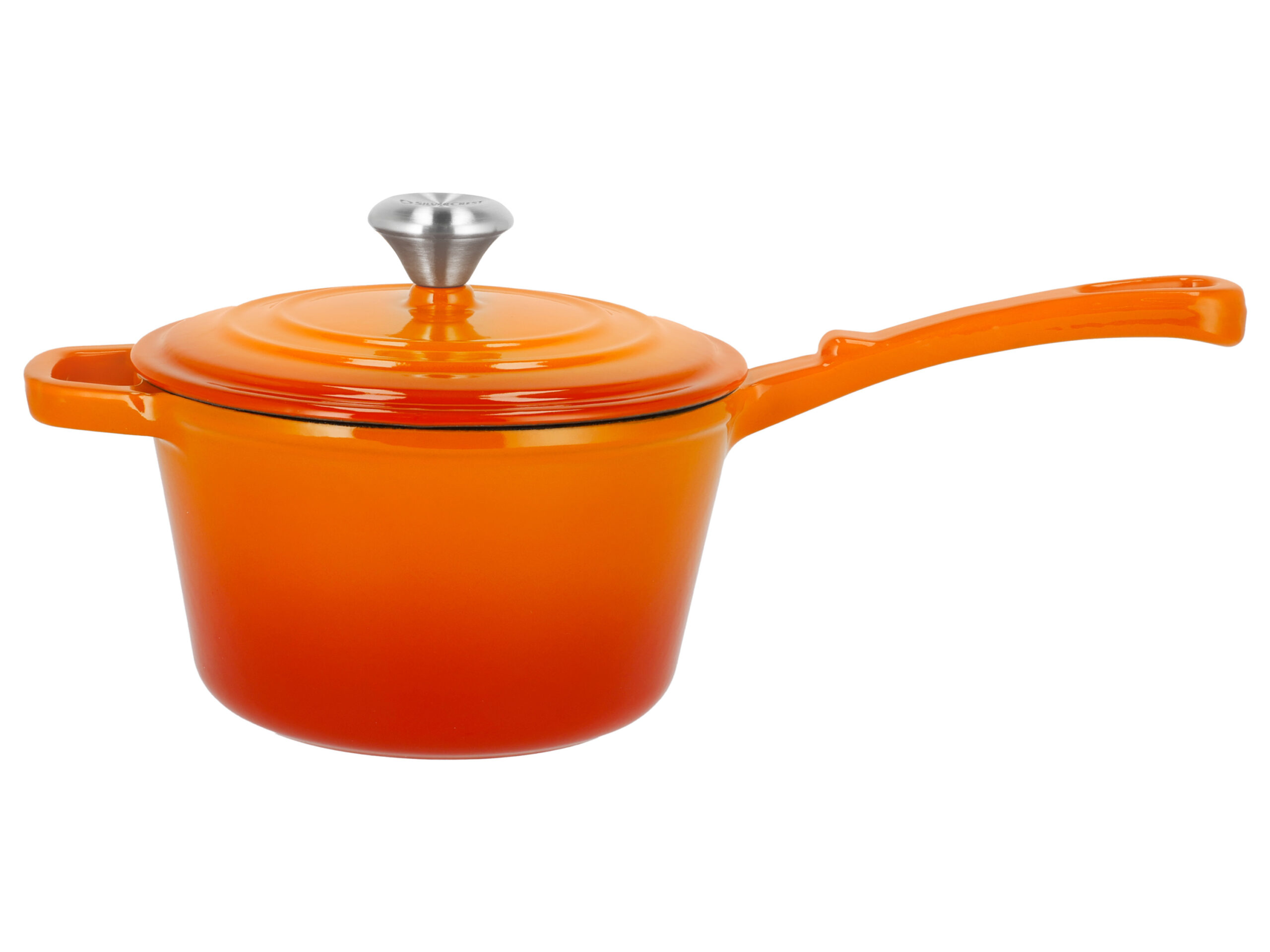SILVERCREST Gietijzeren steelpan, Ø18 cm (Oranje) (4054599409375)