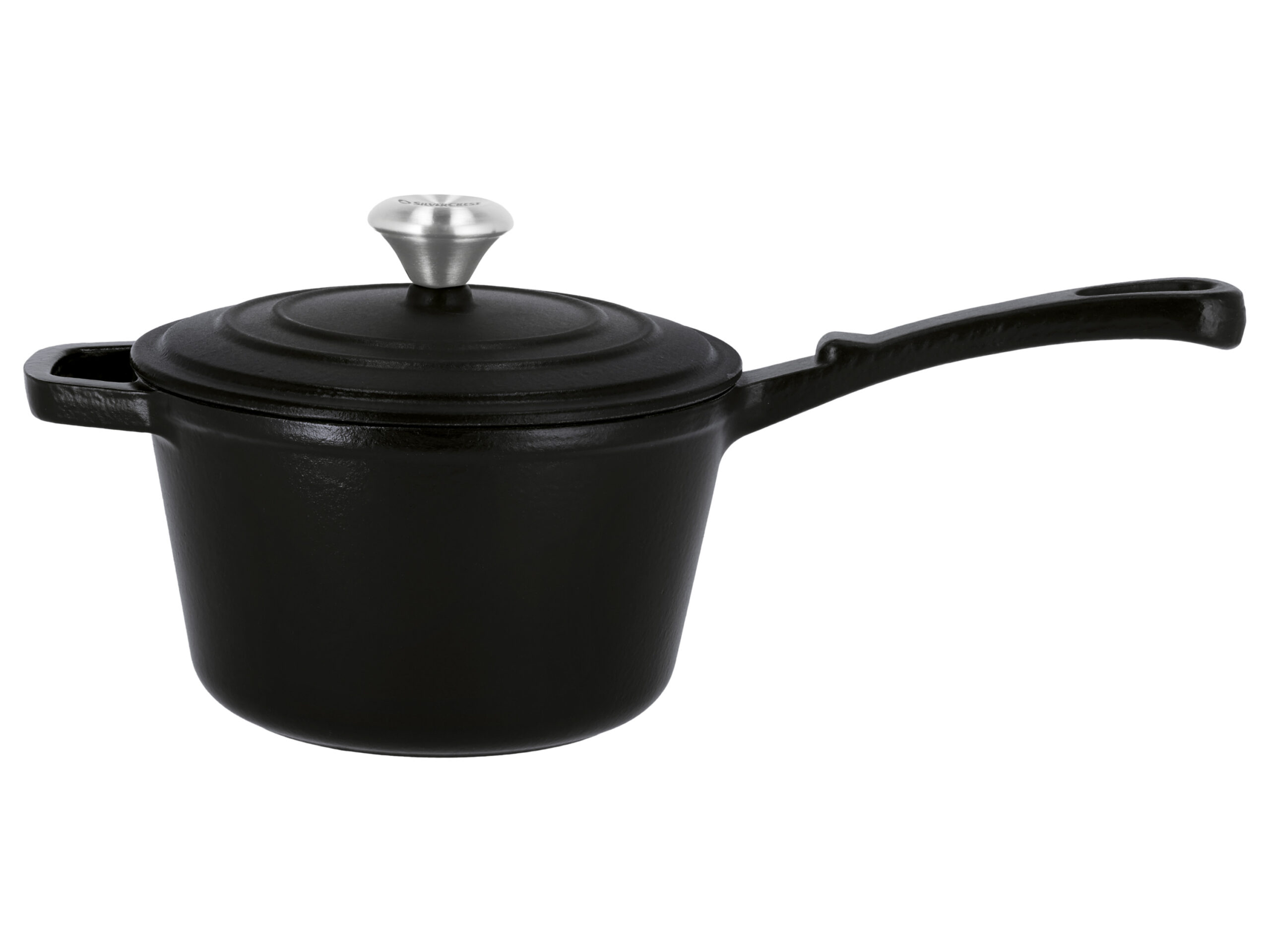 SILVERCREST Gietijzeren steelpan, Ø18 cm (zwart) (4054599409337)