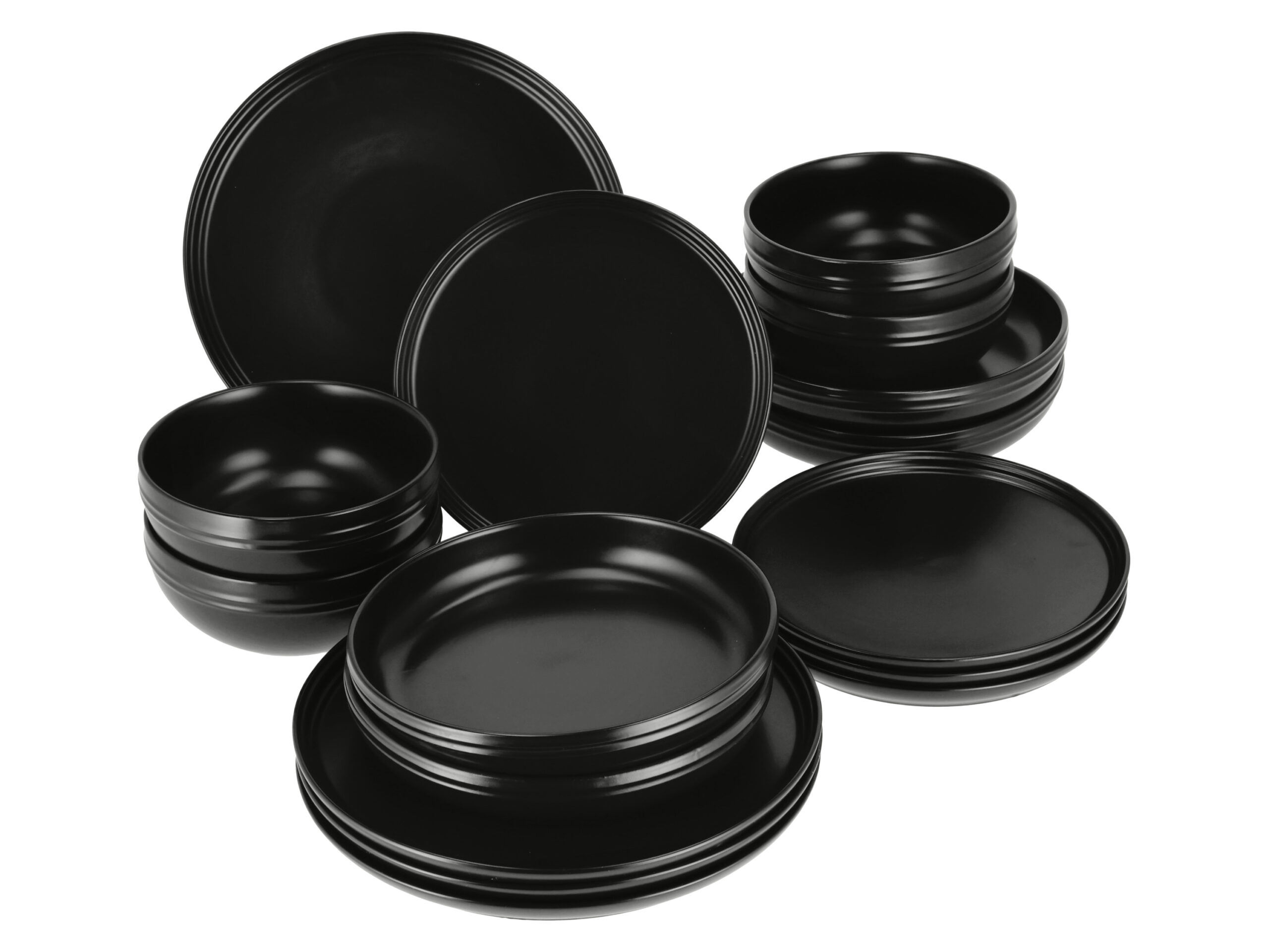 SILVERCREST Serviesset, 16-delig (zwart) (4054599363370)