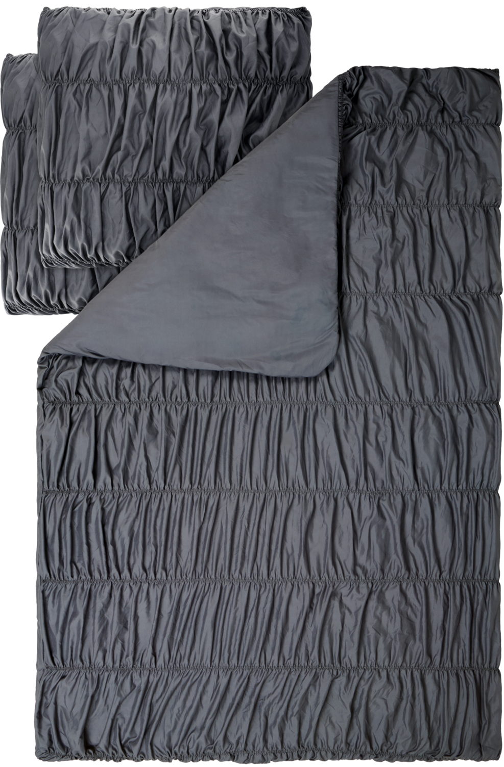 LIVARNO Getailleerd microvezel-satijn omkeerbaar dekbedovertrek, 240 x 220 cm. (Donkergrijs) (4054599500652)