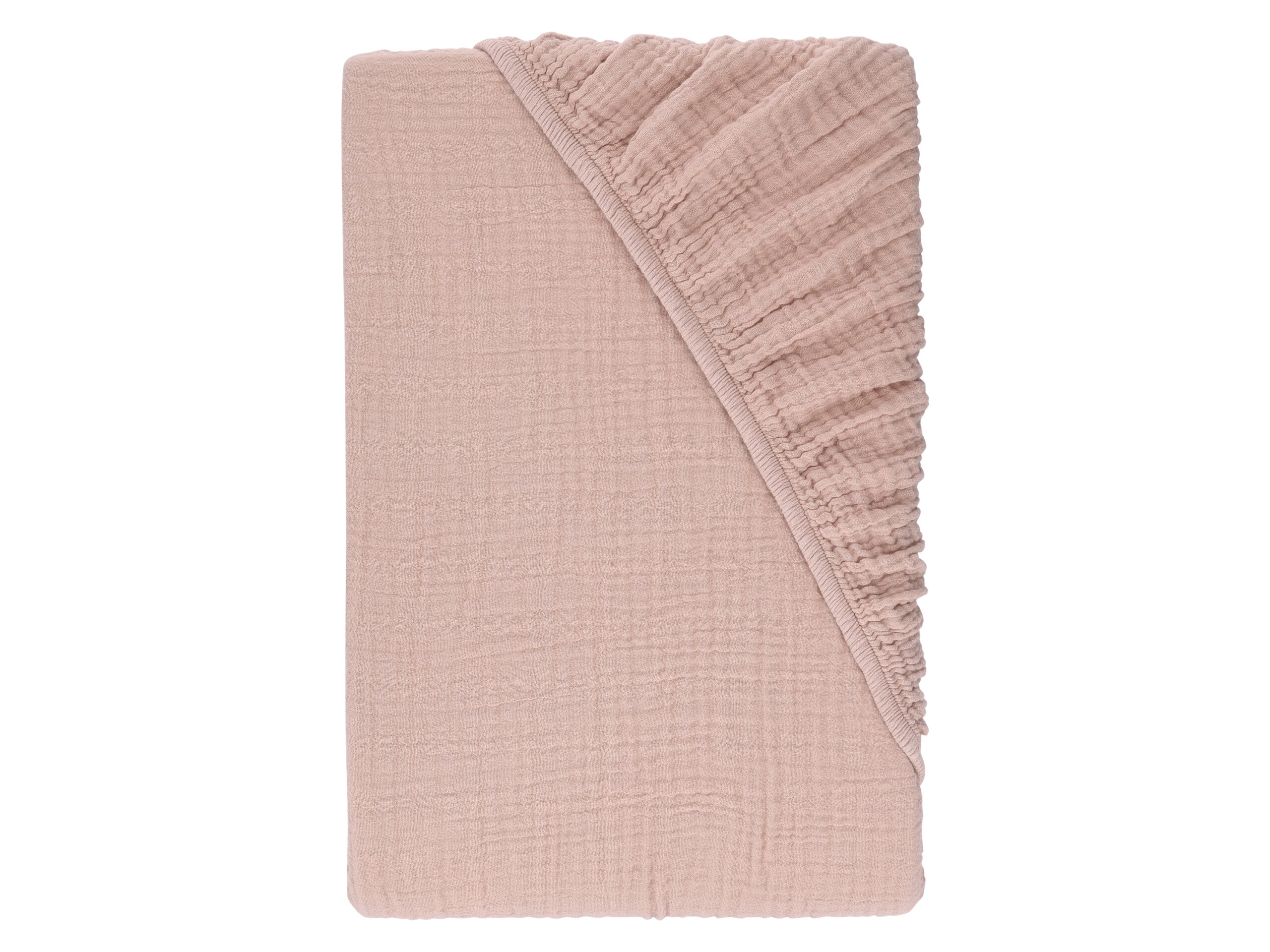 LIVARNO Mousseline hoeslaken 140-160 x 200 cm (Lichtroze) (4054599377209)