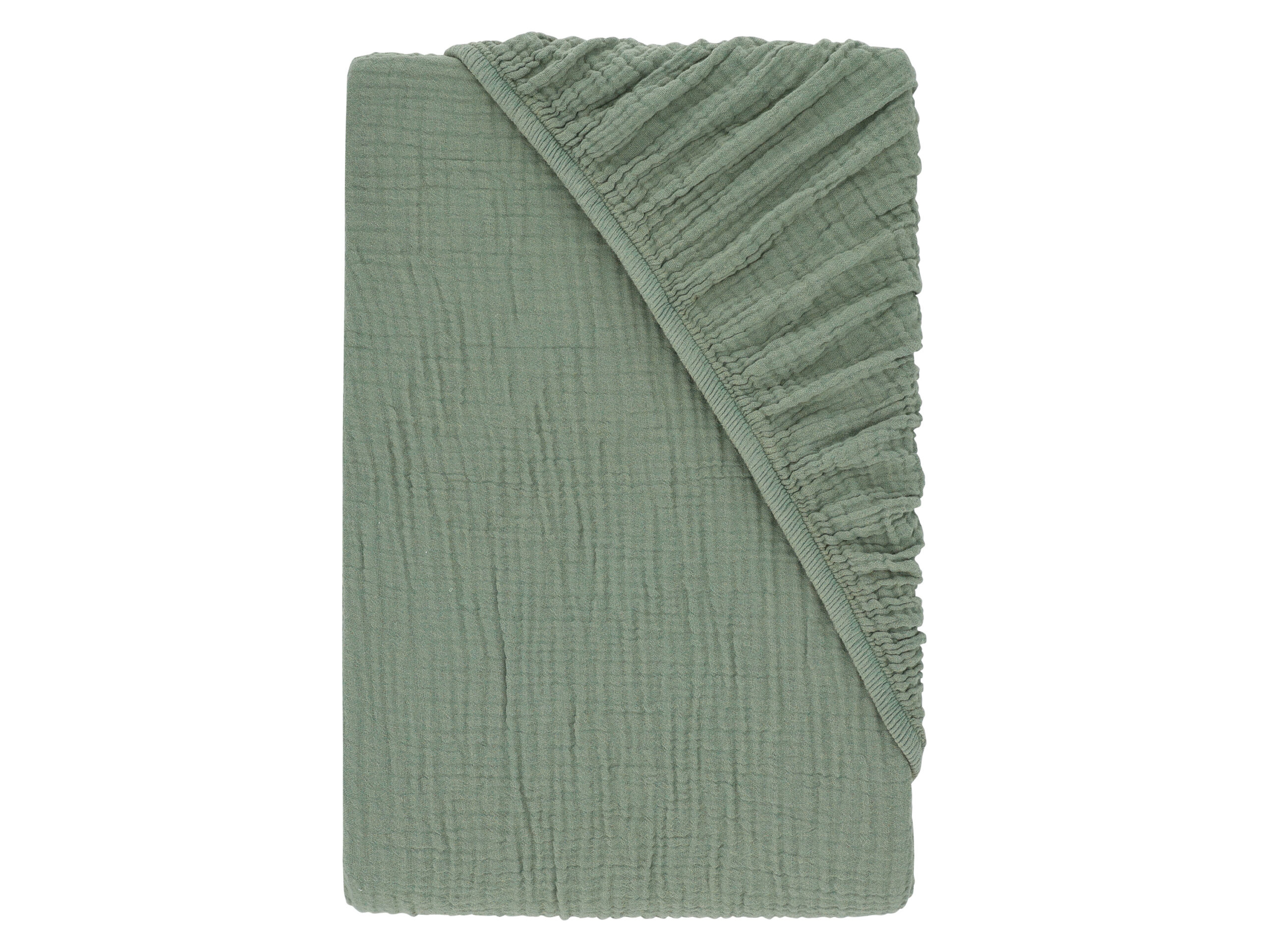 LIVARNO Mousseline hoeslaken 140-160 x 200 cm (groen) (4054599377216)