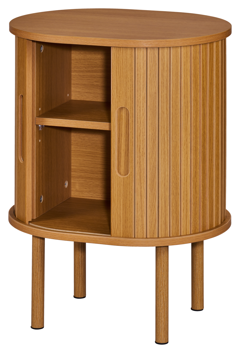 LIVARNO Nachtkastje, met schuifdeuren (Licht eiken) (4054599579368)