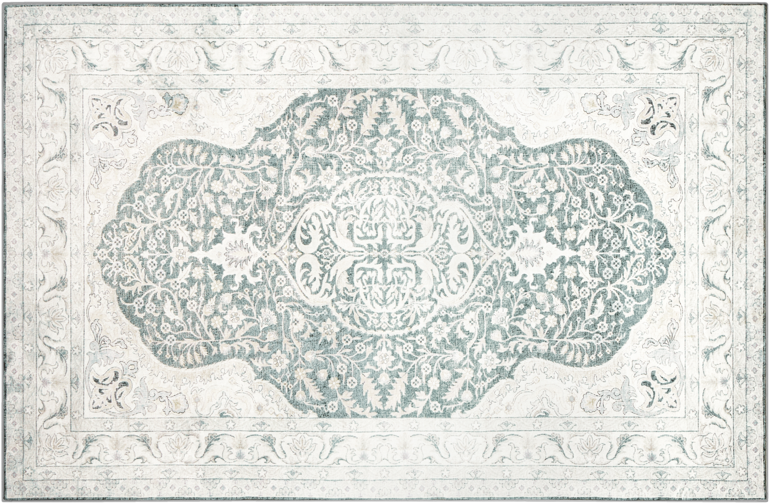 LIVARNO Vloerkleed, 120 x 180 cm, laagpolig (groen/grijs) (4054599480824)