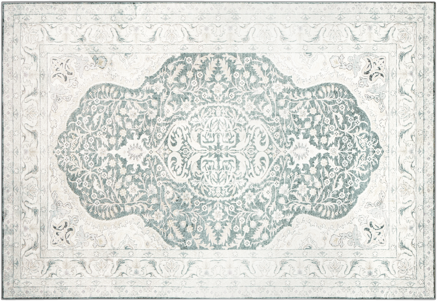 LIVARNO Vloerkleed, 160 x 230 cm, laagpolig (groen/grijs) (4054599480800)