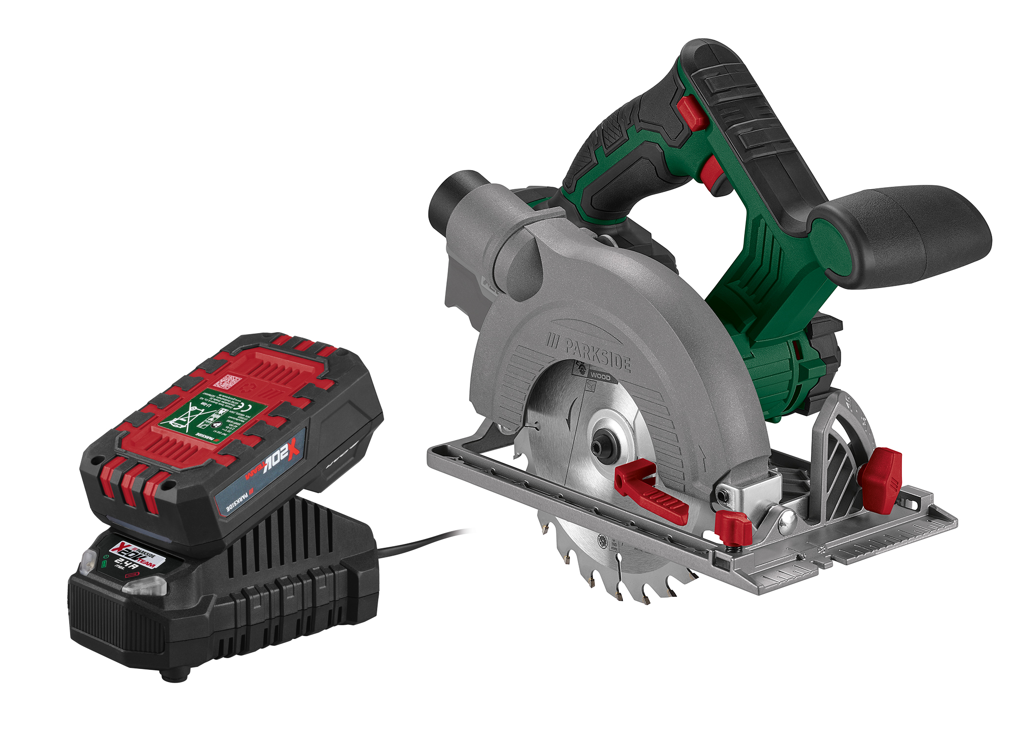 PARKSIDE Accu-cirkelzaag 20 V, 160 mm, met accu 2 Ah en lader 2,4 A (4052916886717)