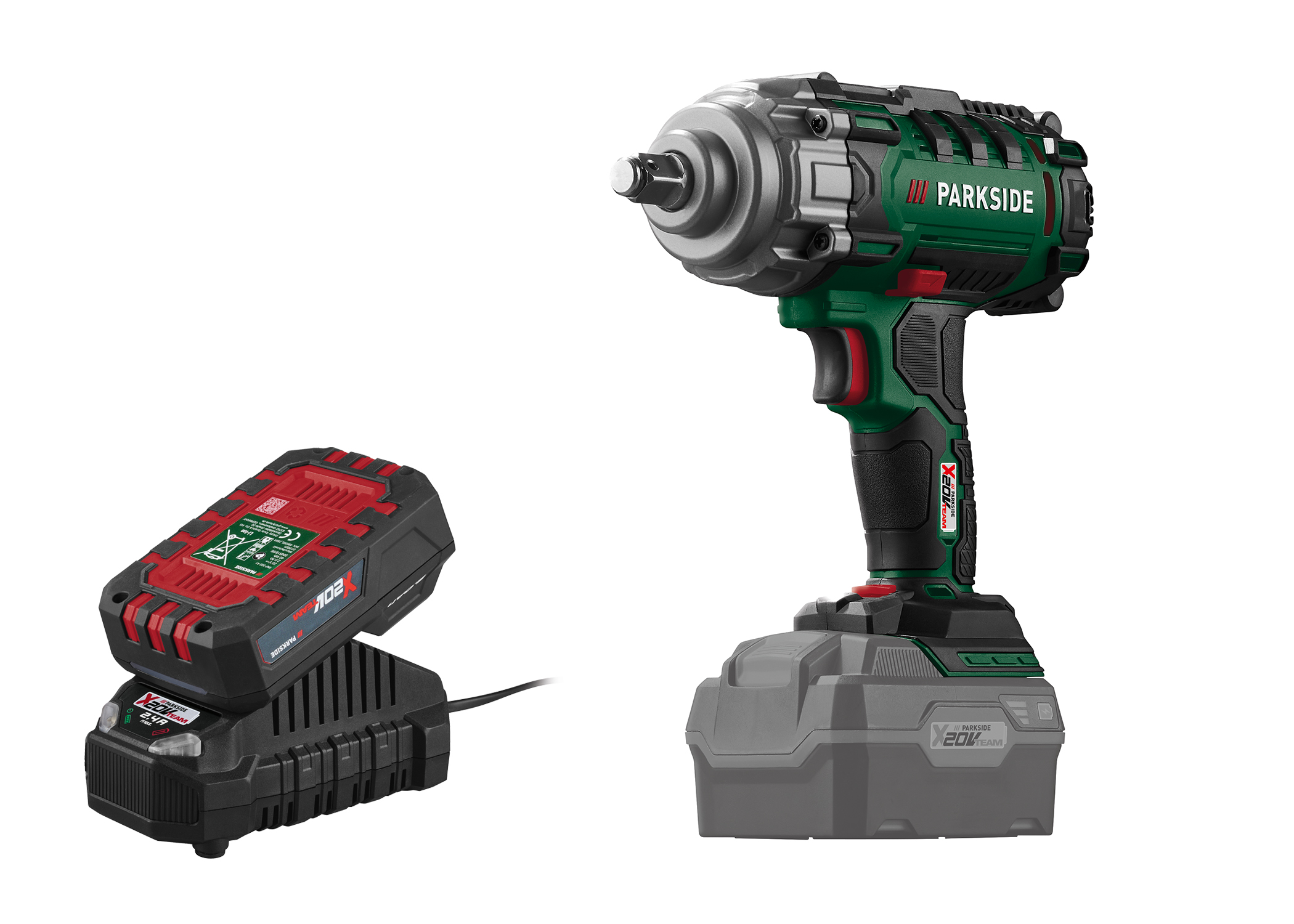 PARKSIDE Accu-slagmoersleutel 20 V 400 Nm, met accu 2 ah en lader 2,4 A (4054599112206)