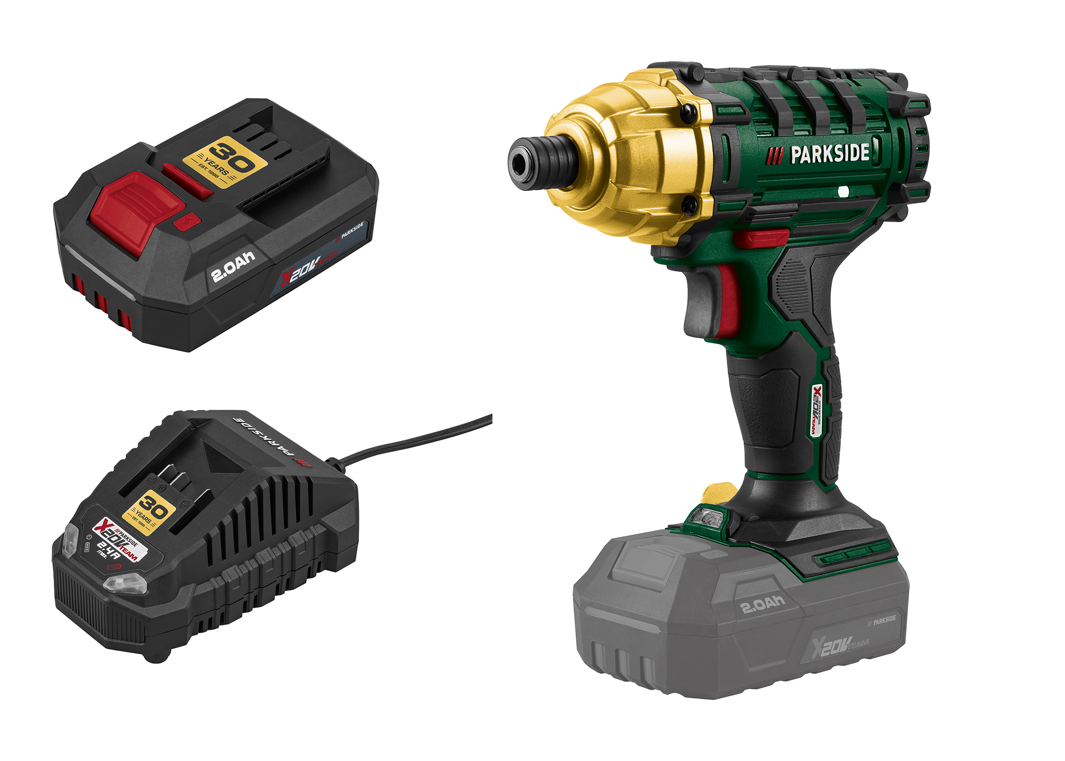 PARKSIDE Accu-slagschroevendraaier 20 V 180 Nm, met accu 2 Ah en lader 2,4 A, Limited Edition (4054599295398)