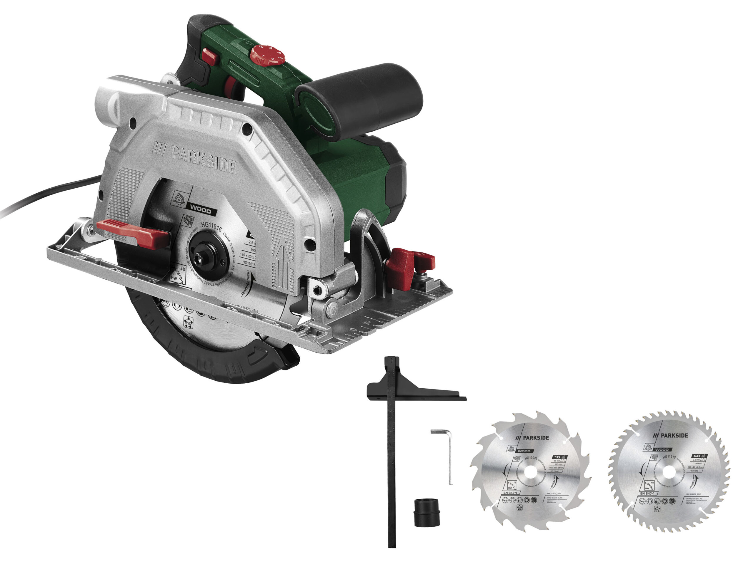 PARKSIDE Handcirkelzaag, 1350 W, 190 mm (4054599385839)