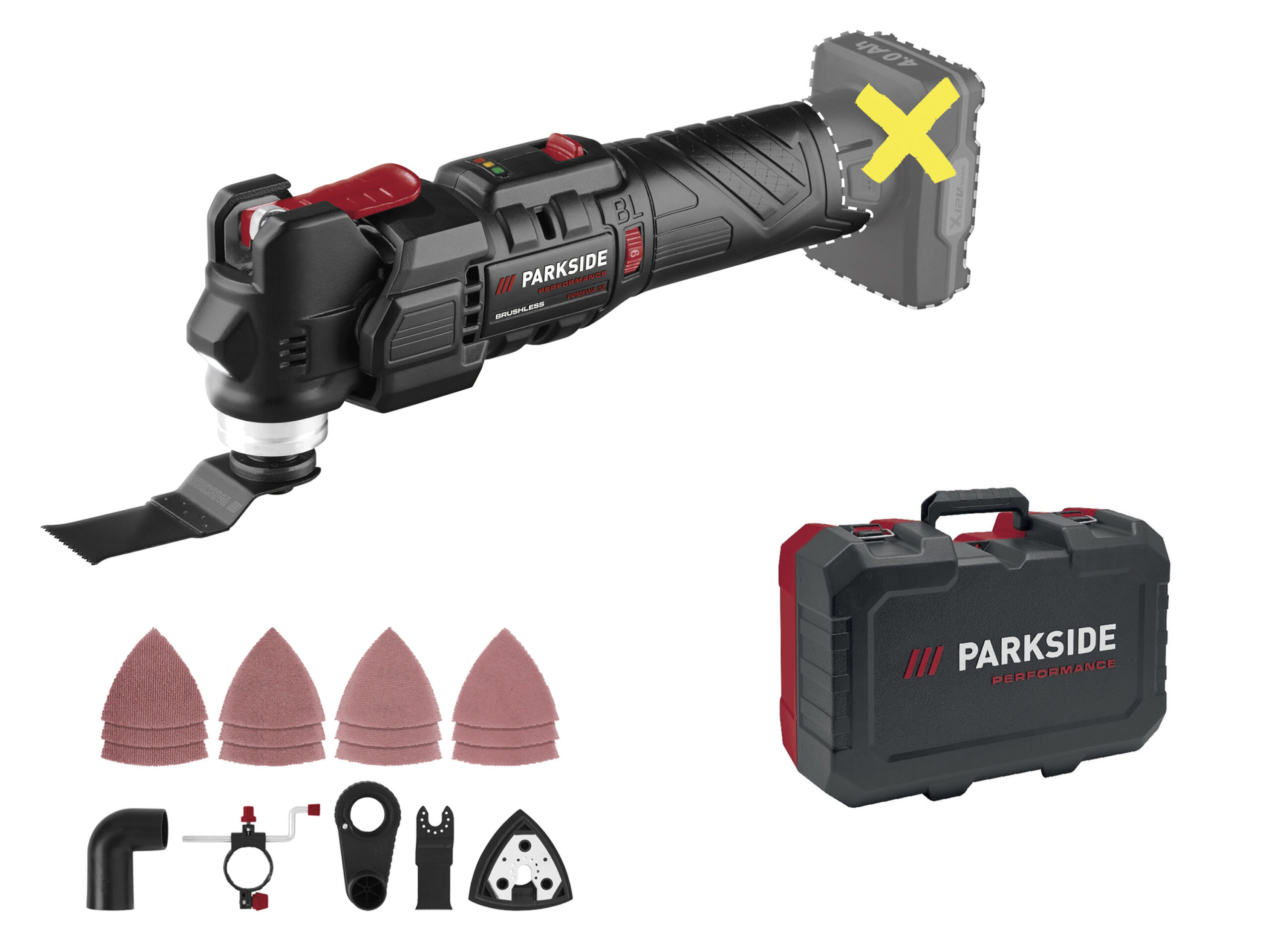 PARKSIDE PERFORMANCE Accu-multitool 12 V, zonder accu en lader (4054599377629)