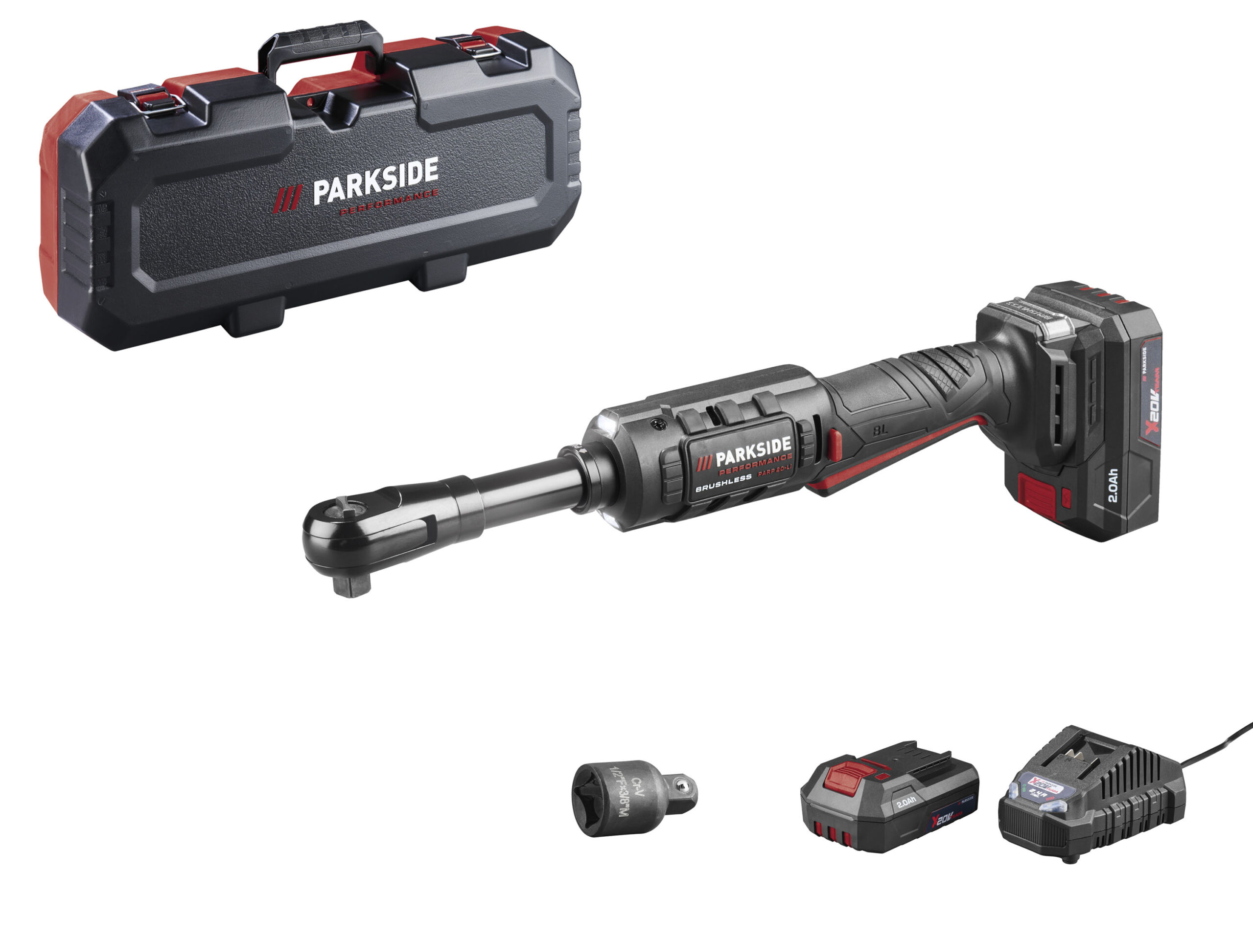 PARKSIDE PERFORMANCE Accu-ratel 20 V 75 Nm, met accu 2 Ah en lader 2,4 A (4054599352091)