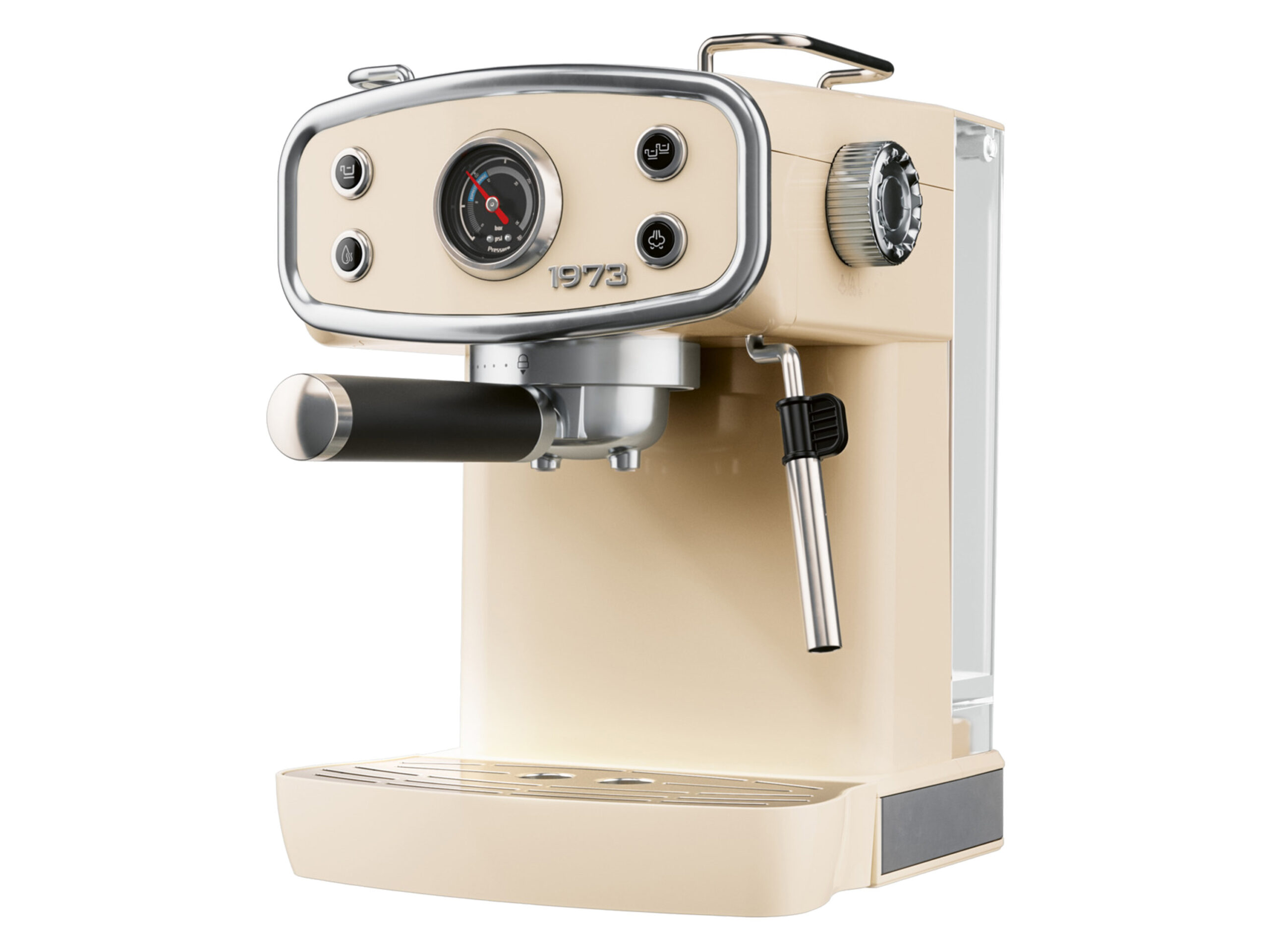 SILVERCREST Piston koffiemachine, 20 bar, met stoompijpje, beige, retro (4054599404462)