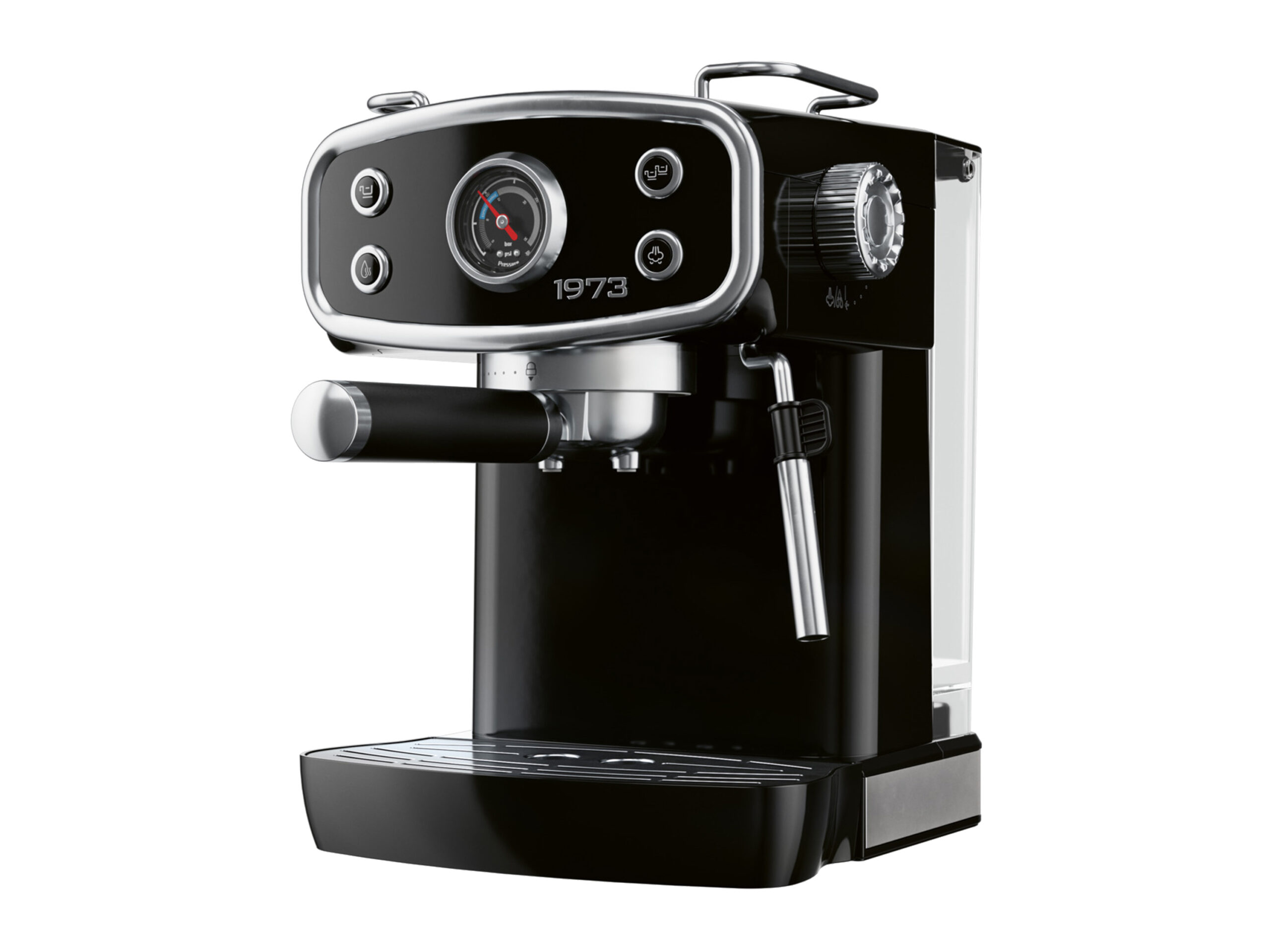 SILVERCREST Piston koffiemachine, 20 bar, met stoompijpje, zwart, retro (4054599404400)