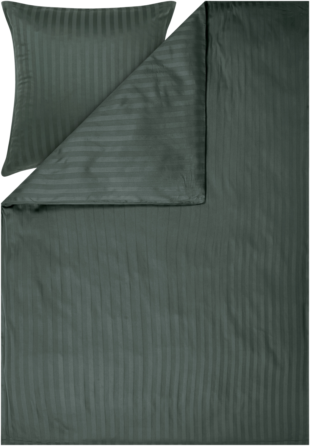 LIVARNO Satijn beddengoed, 140 x 200 cm. (Donkergroen) (4054599446004)